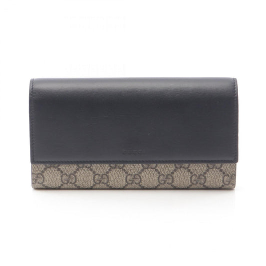 Gucci Beige Black Pvc Leather Long Wallet (Bi-Fold) ( )