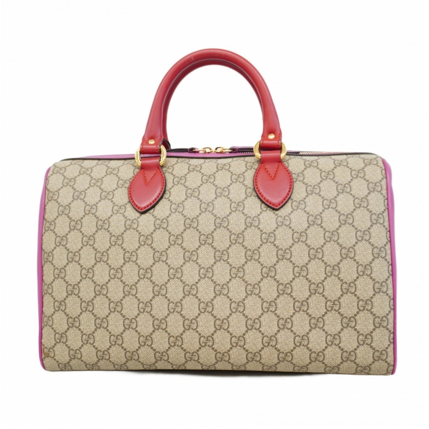 Gucci Brown Pink Red Color Pvc Handbag ( )