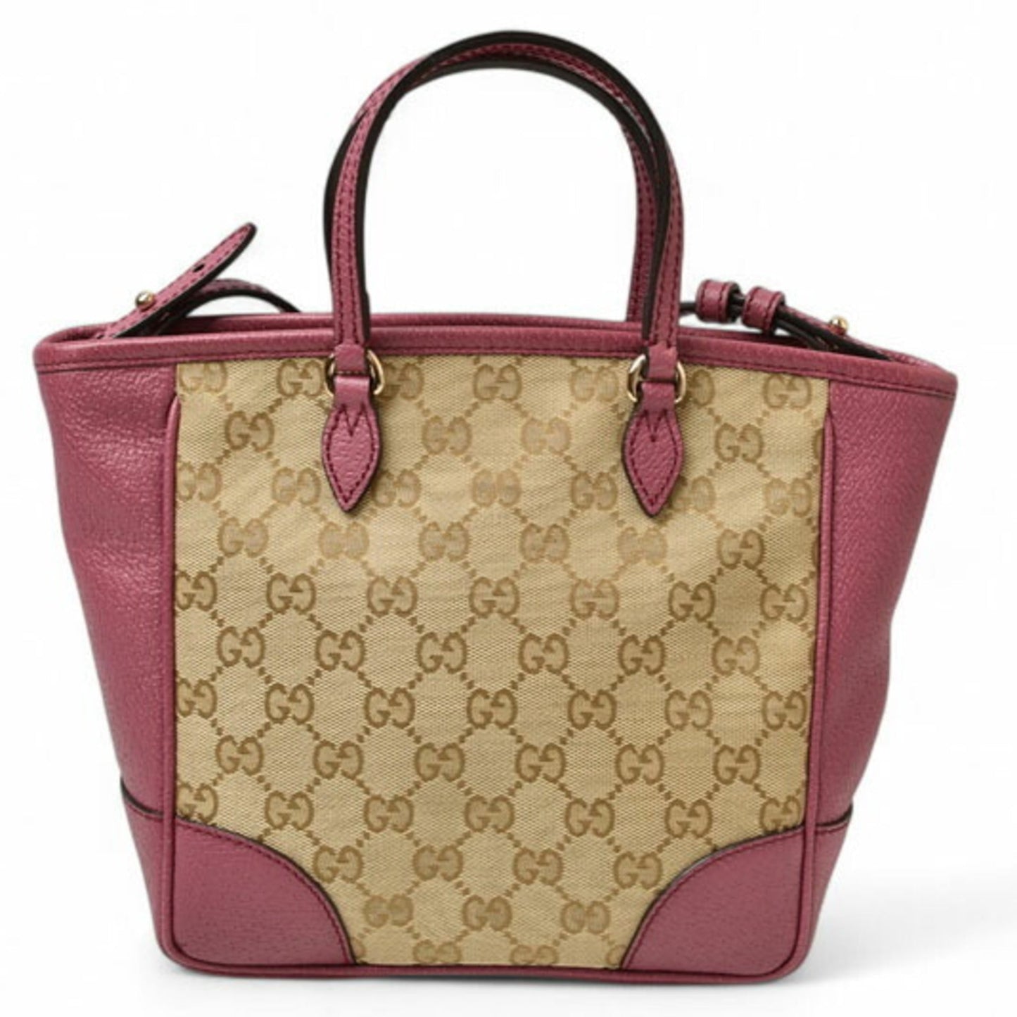 Gucci Beige Pink Gg Canvas Leather Handbag Shoulder Bag ( )