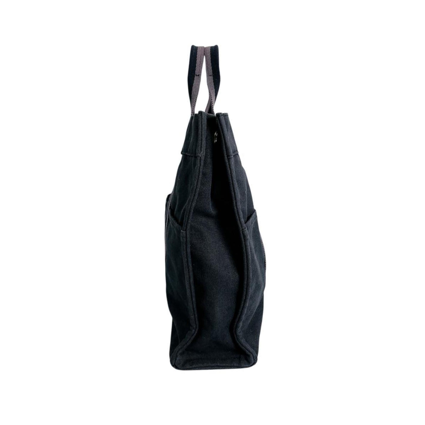 Hermes Her Line Black Canvas Tote Bag ( )