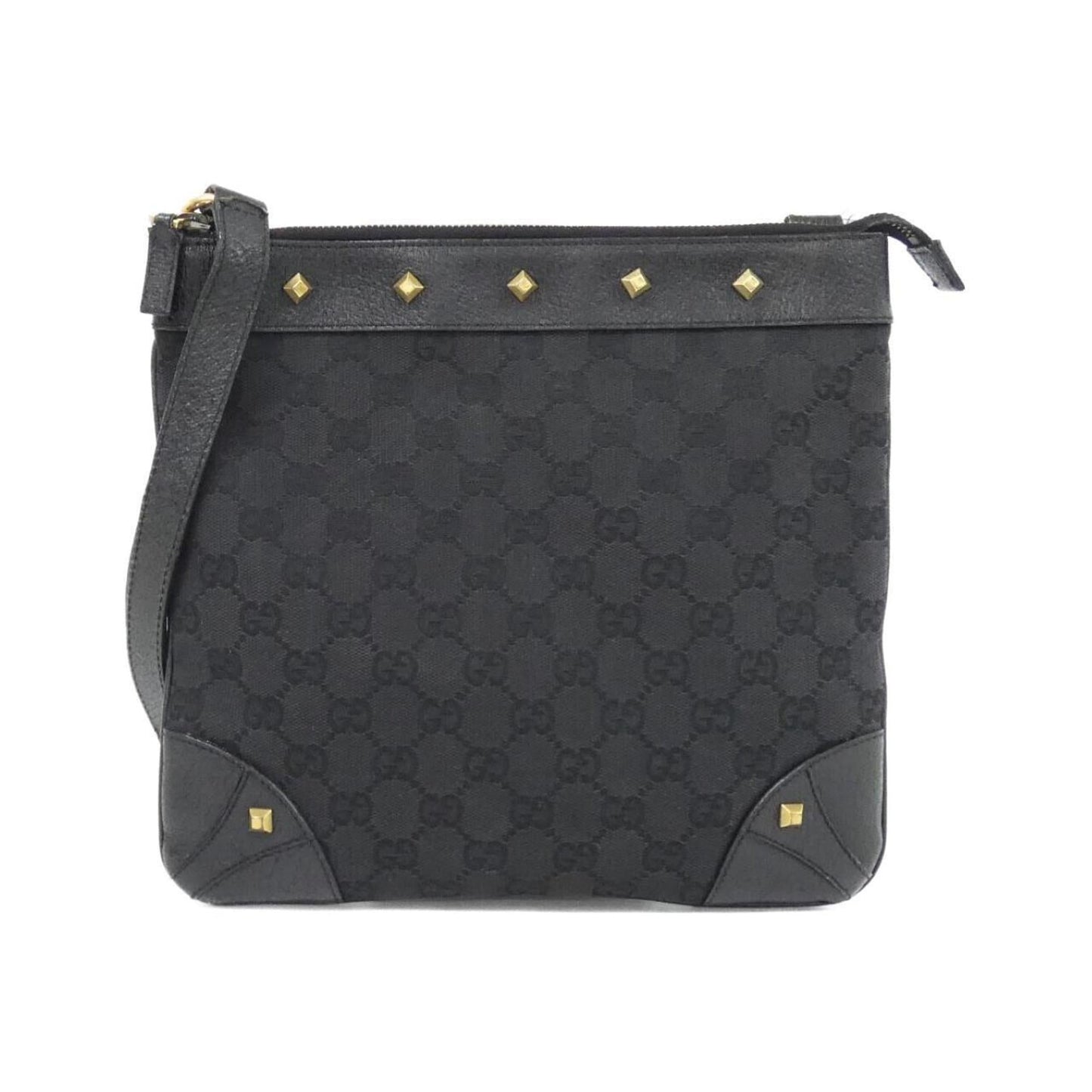 Gucci Black Gg Canvas Shoulder Bag ( )