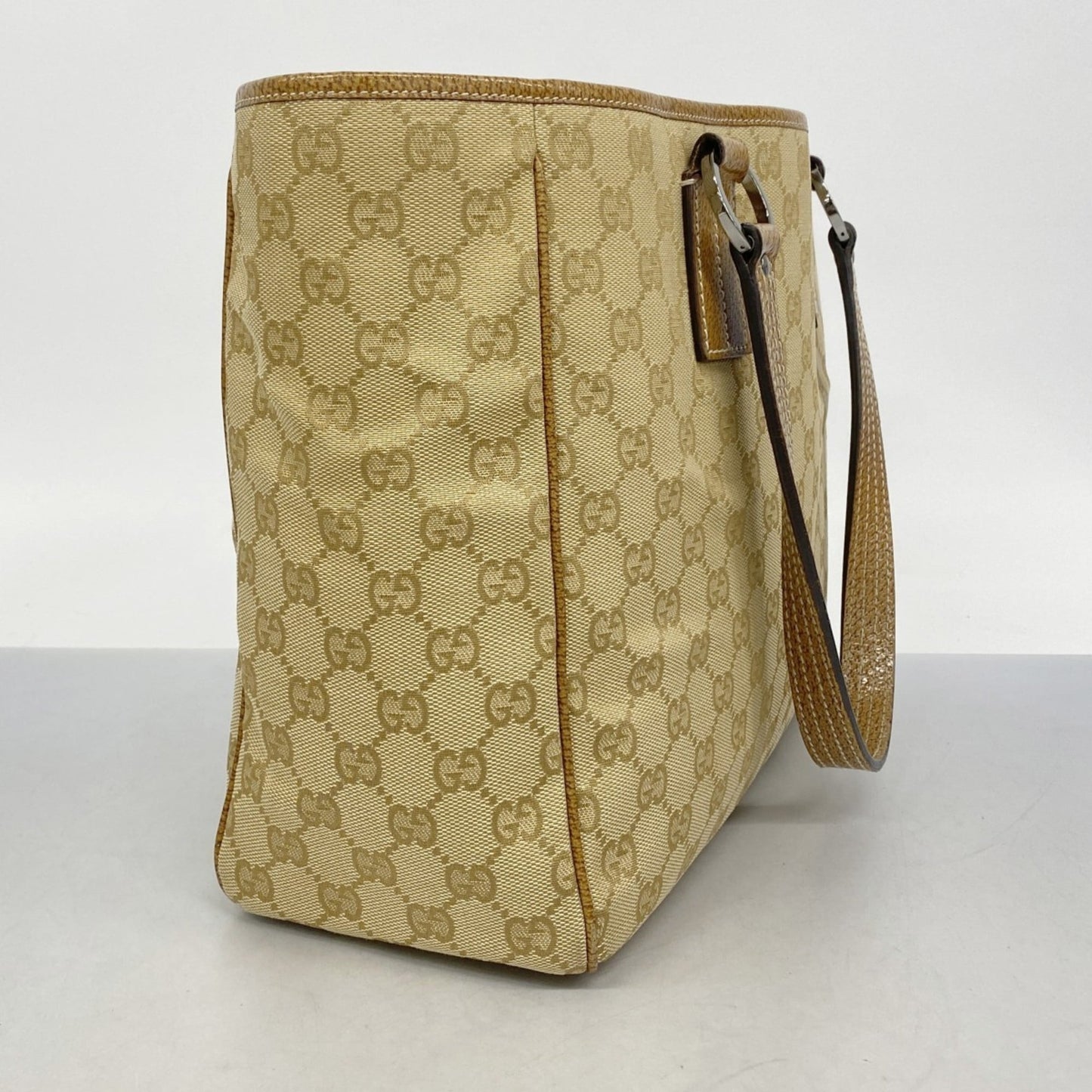 Gucci Beige Brown Canvas Tote Bag ( )