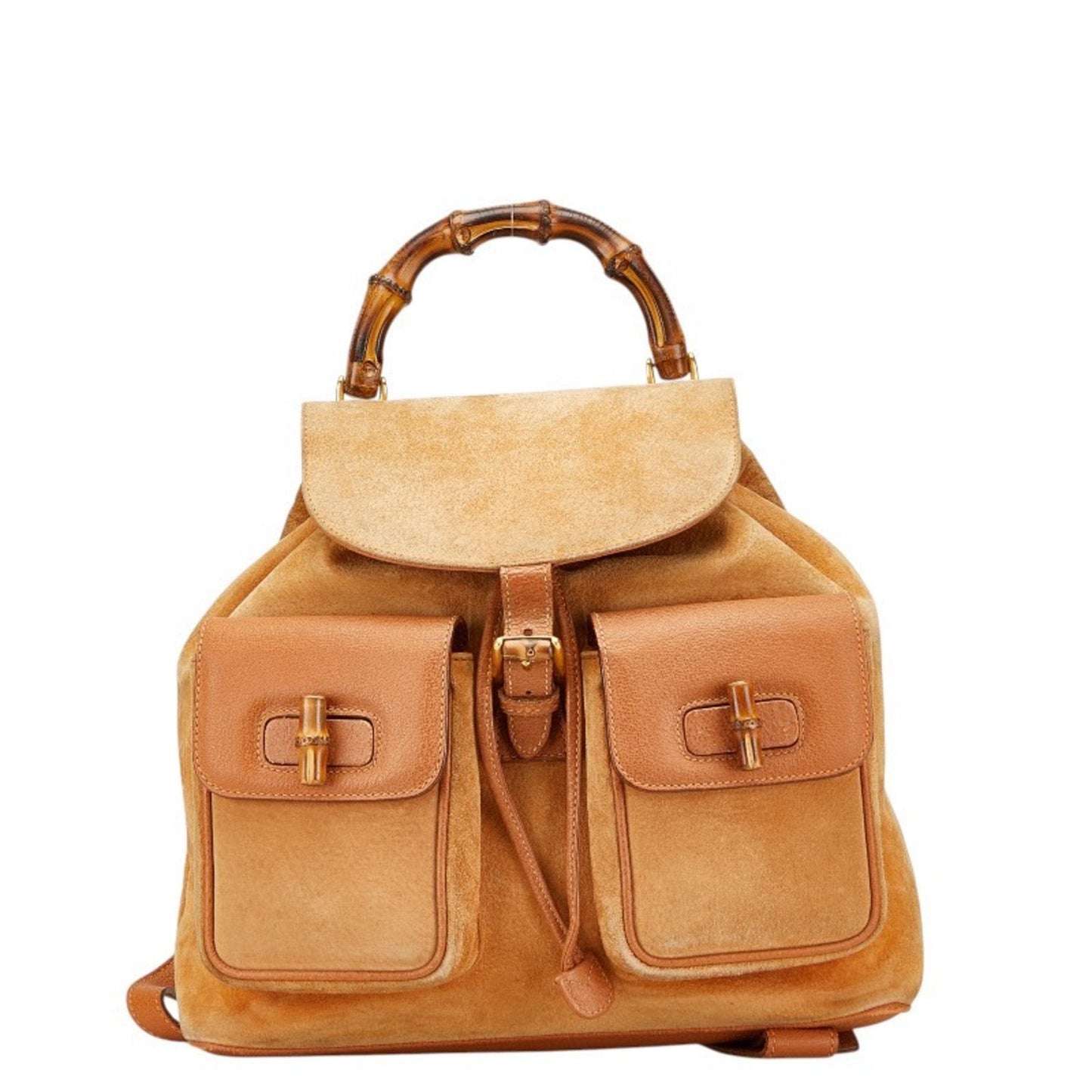 Gucci Brown Leather Suede Backpack ( )