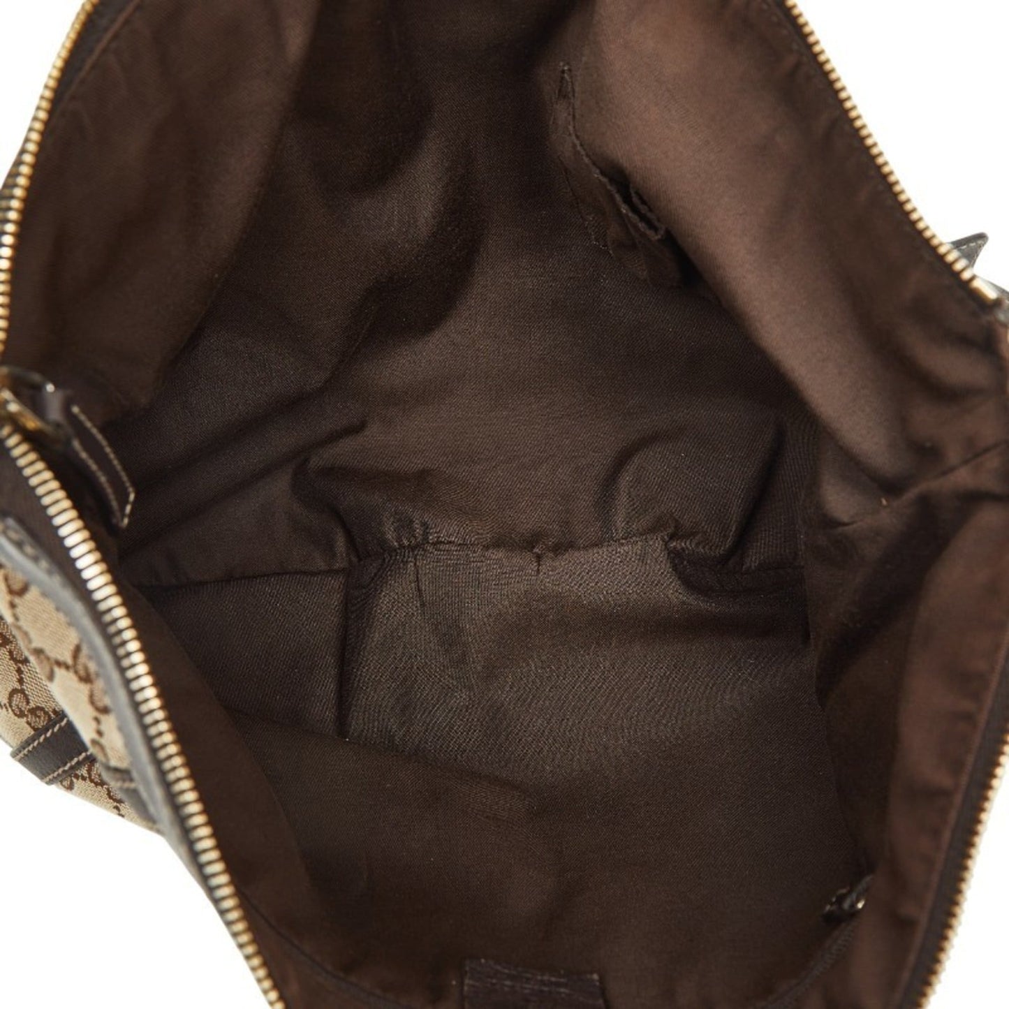 Gucci Beige Brown Canvas Leather Shoulder Bag ( )