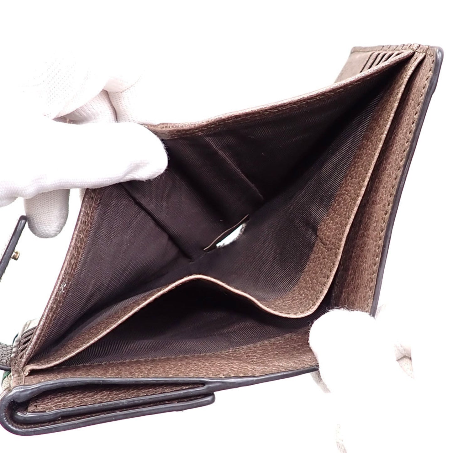 Gucci Beige Brown Gg Supreme Leather Wallet (Bi-Fold) ( )