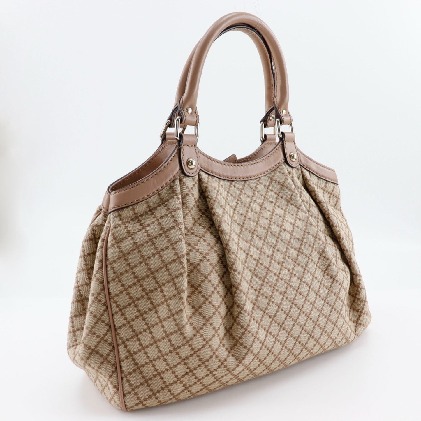 Gucci Beige Pink Canvas Handbag ( )