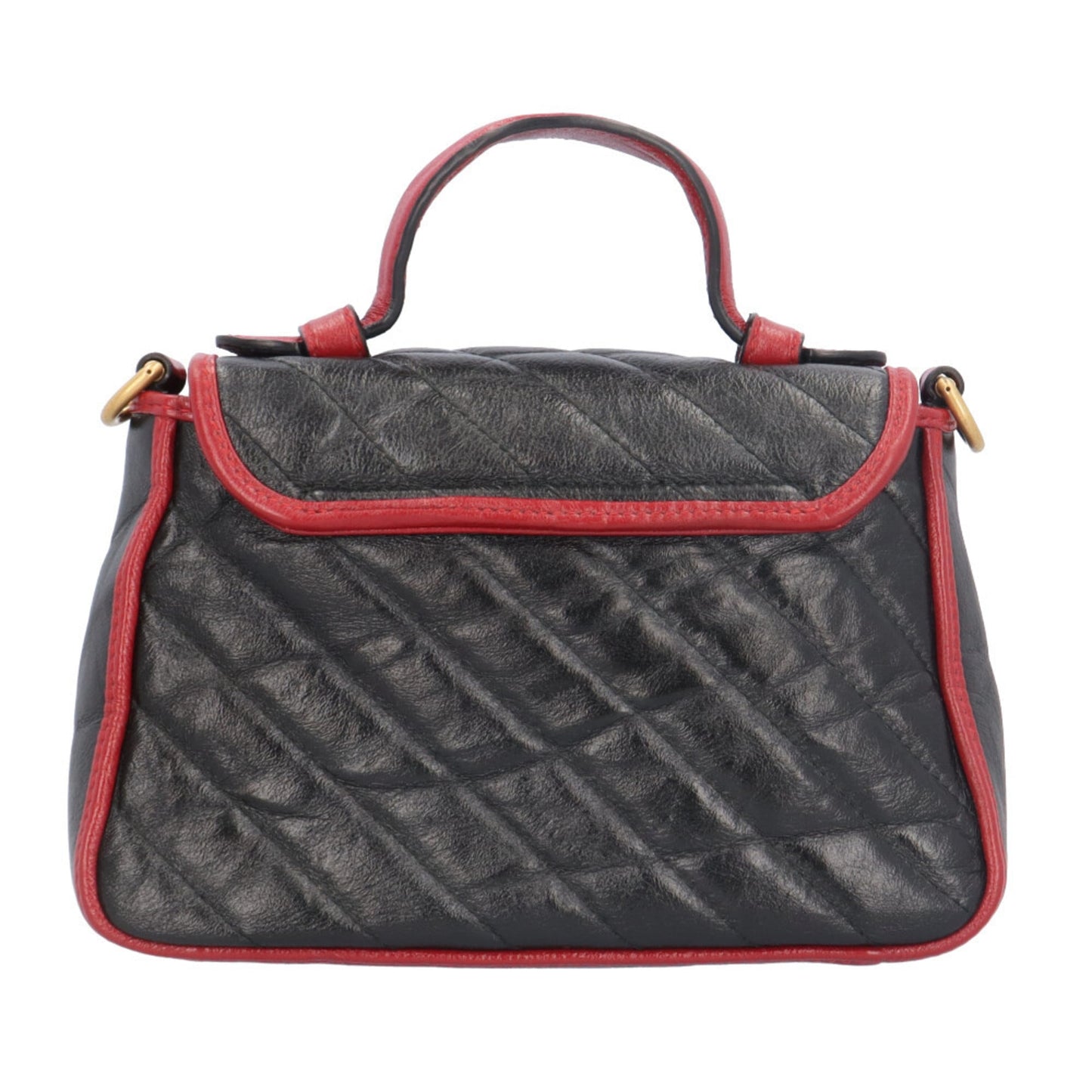Gucci Gg Marmont Black Red Color Leather Shoulder Bag ( )