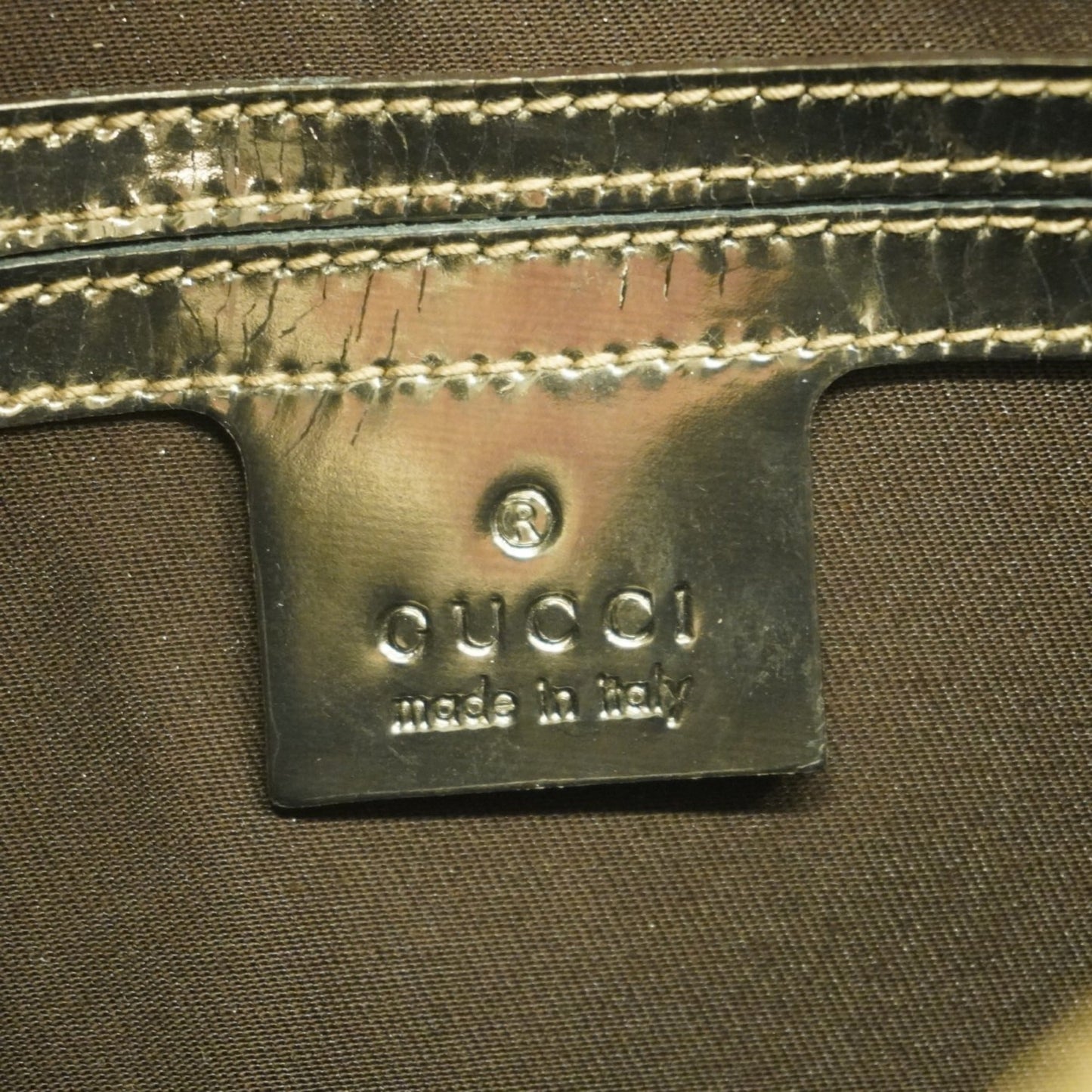 Gucci Beige Brown Pvc Handbag ( )