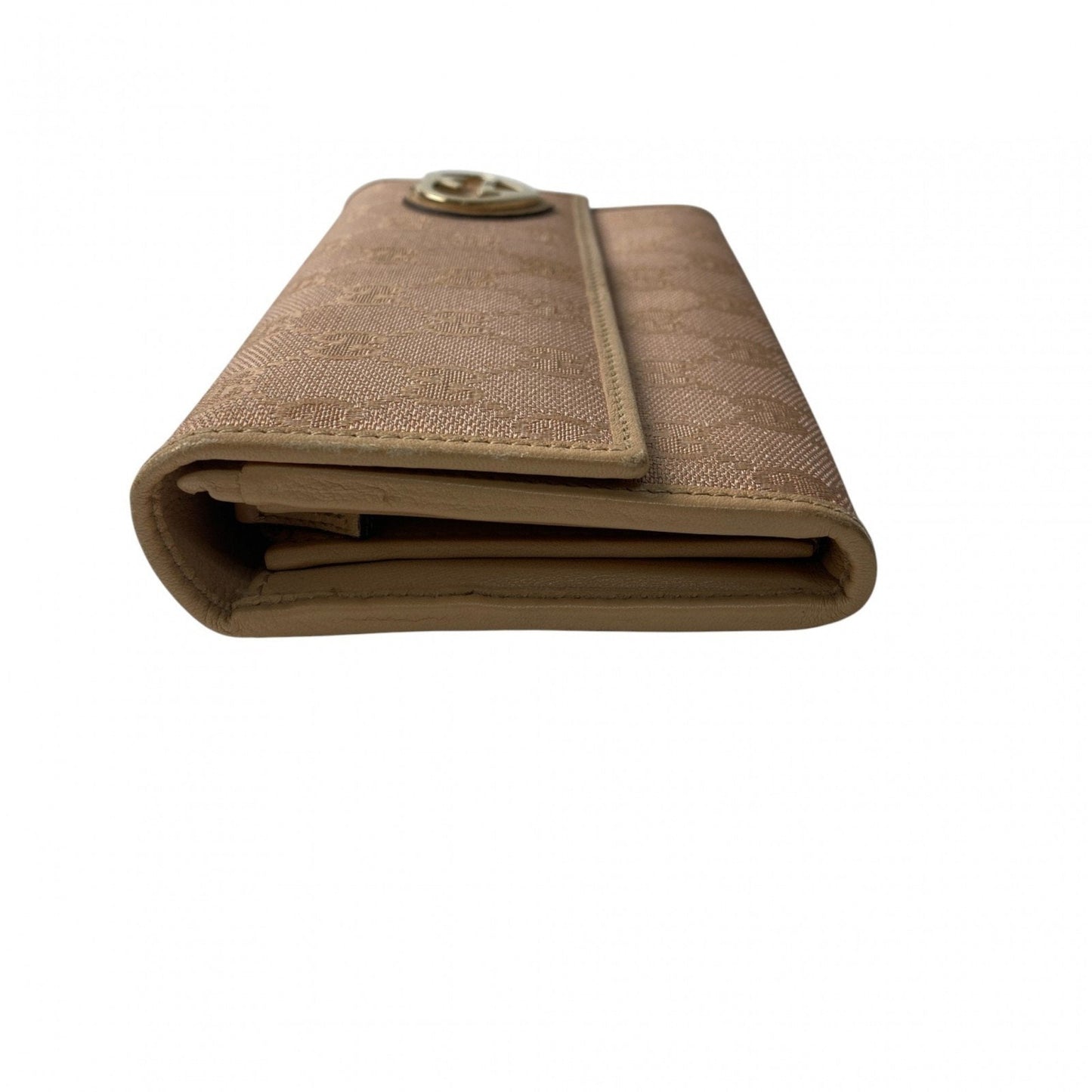 Gucci Pink Gg Canvas Leather Long Wallet (Bi-Fold) ( )