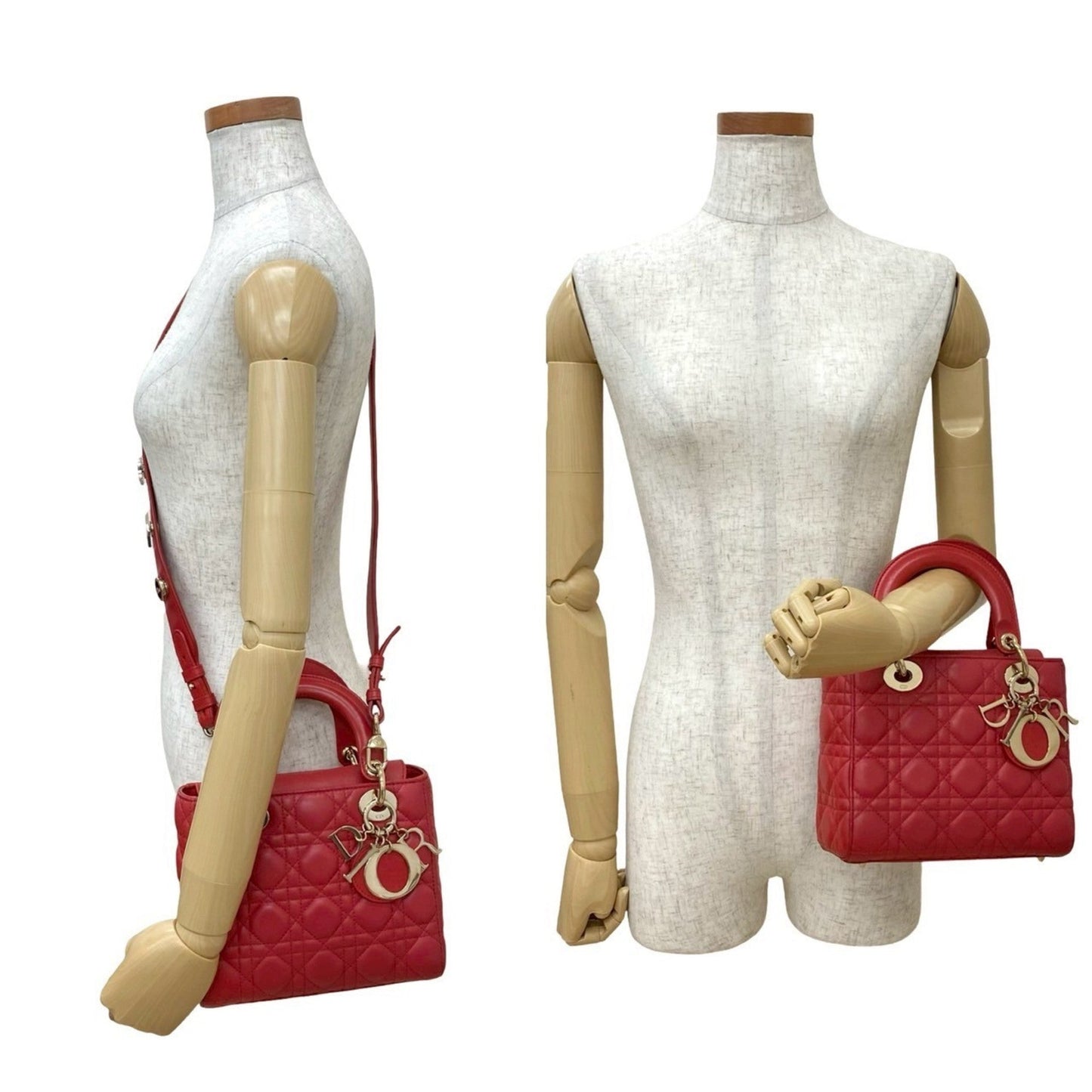 Christian Dior Red Color Leather Handbag Shoulder Bag ()