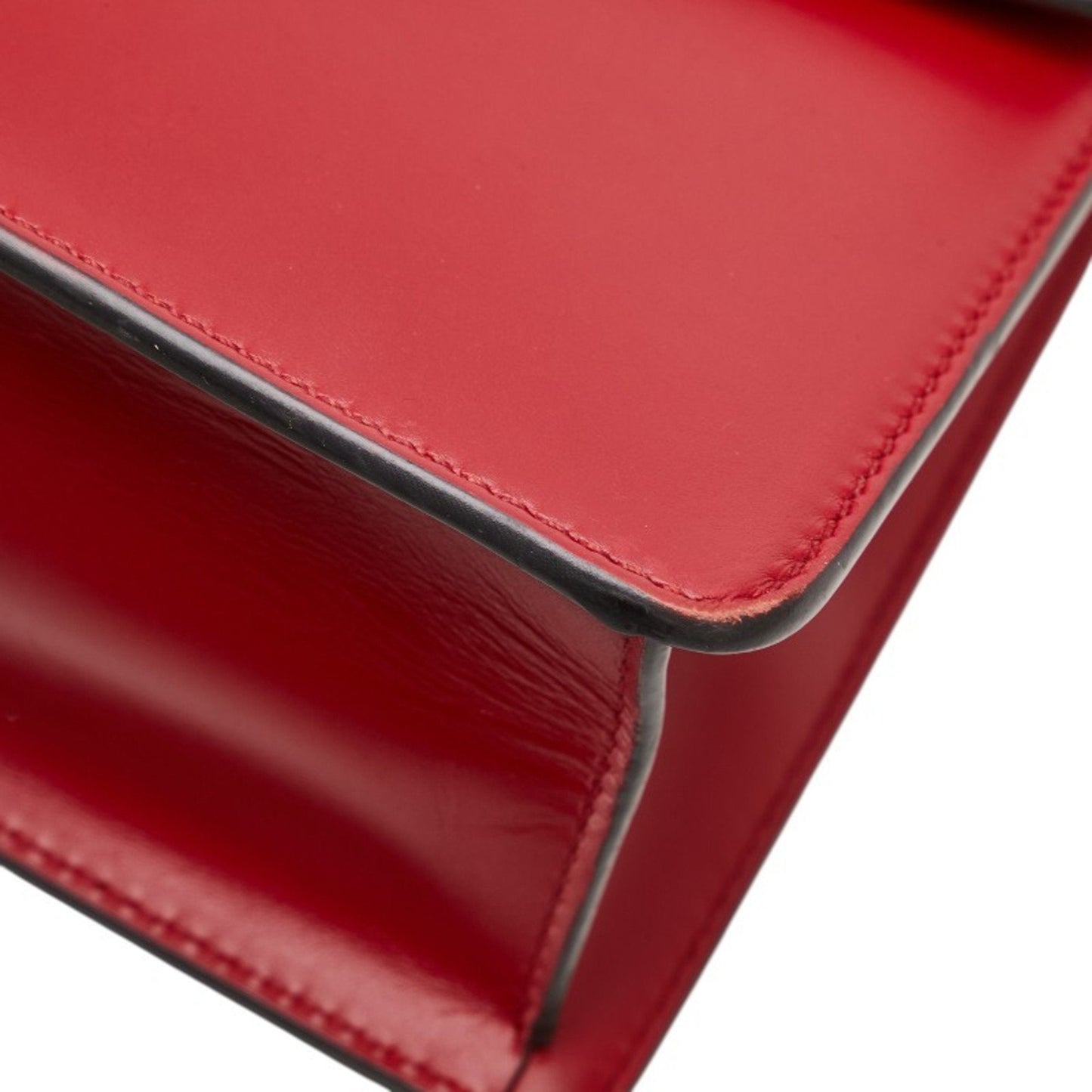 Gucci Navy Red Color Leather Shoulder Bag ( )