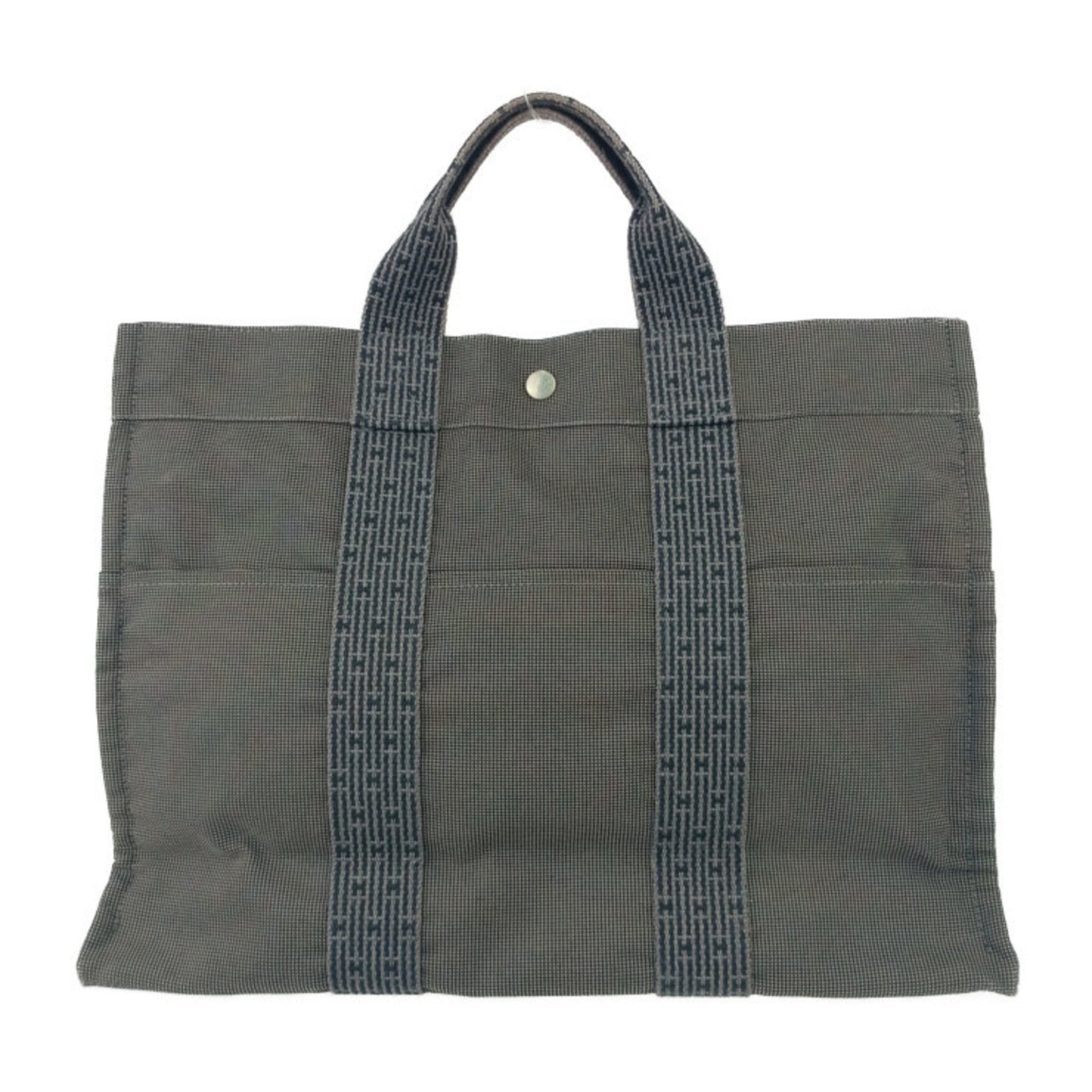 Hermes Gray Canvas Handbag Tote Bag ( )