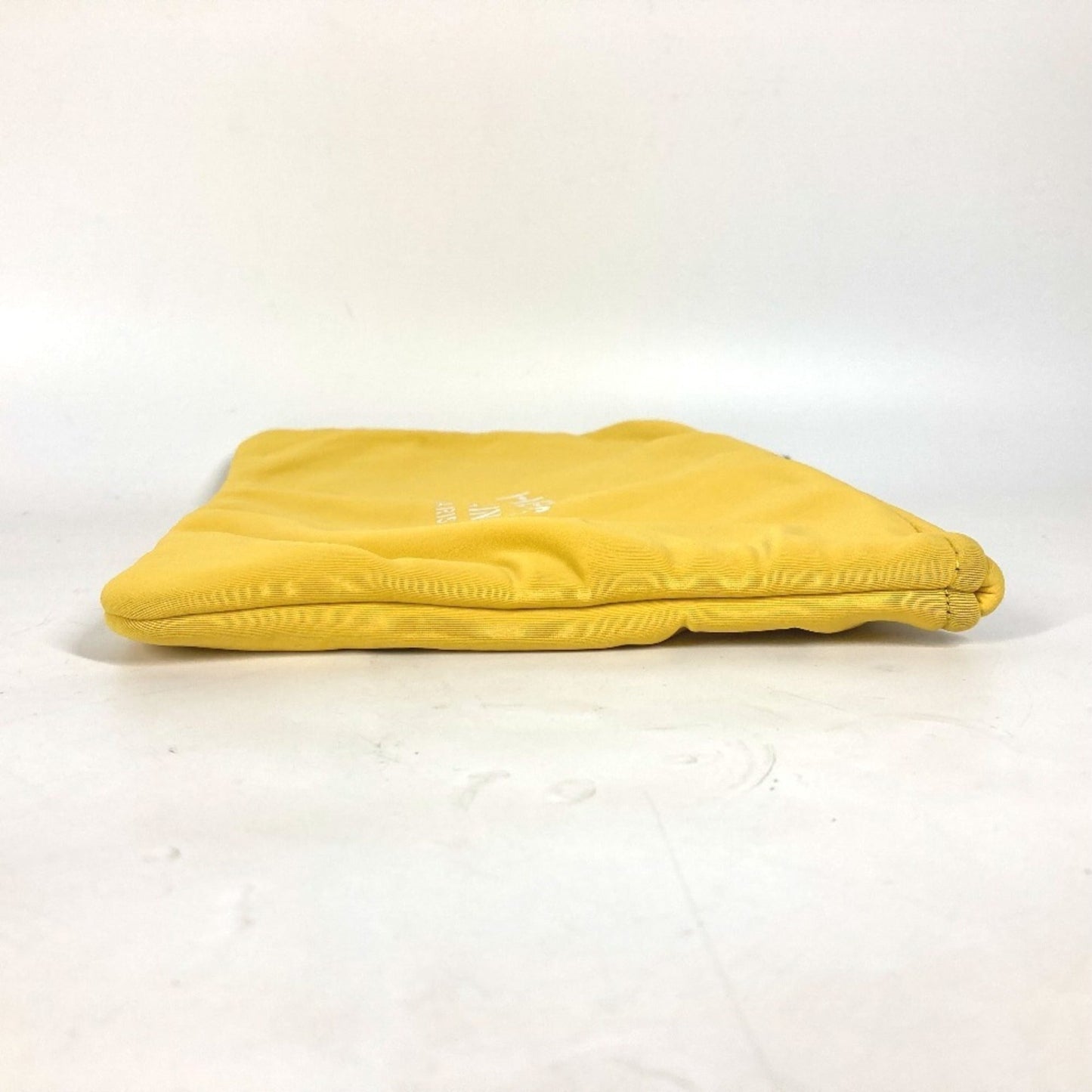 Hermes White Yellow Polyamide Clutch Bag Pouch ( )