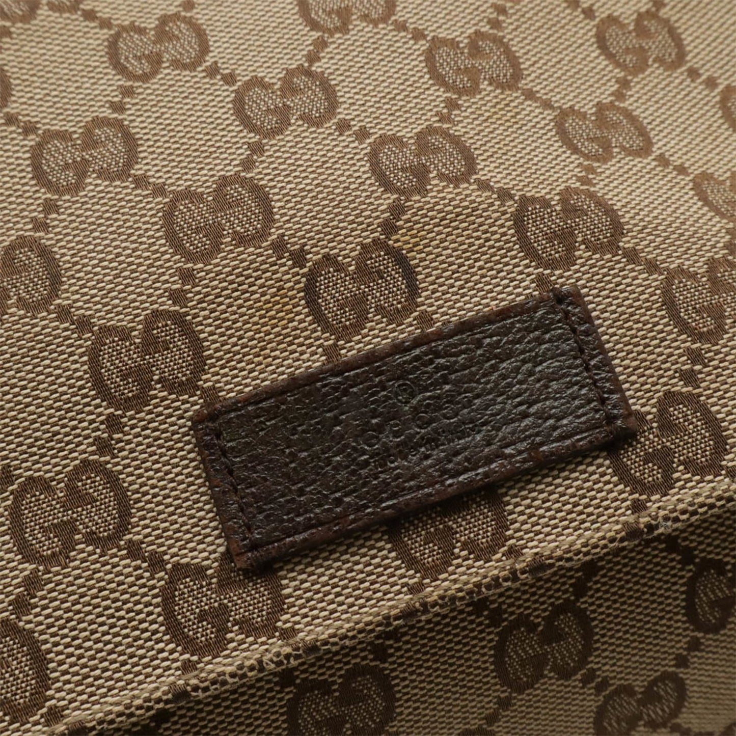 Gucci Gg Canvas Beige Dark Brown Khaki Gg Canvas Leather Shoulder Bag ( )