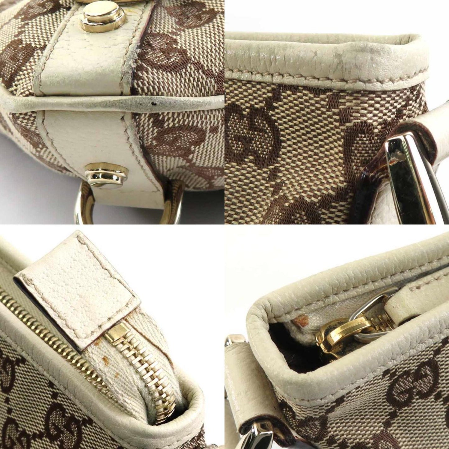 Gucci Leather Canvas Shoulder Bag