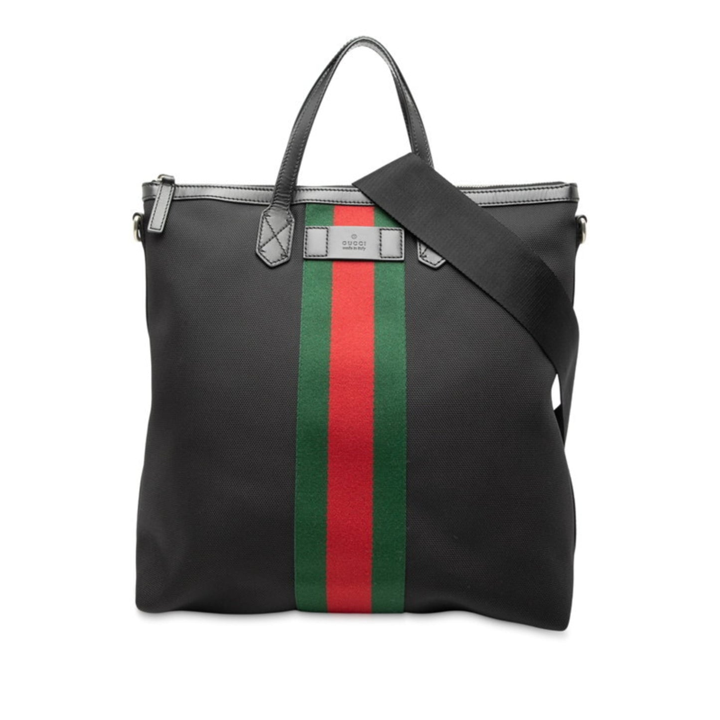 Gucci Black Canvas Shoulder Bag Tote Bag ( )