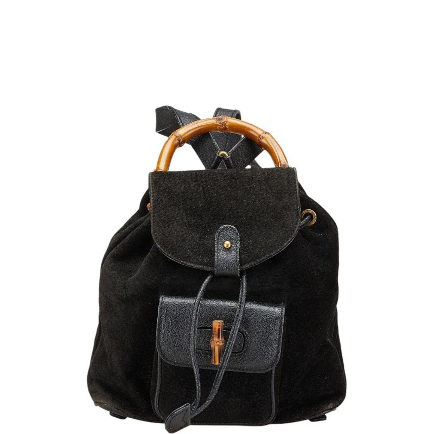 Gucci Black Leather Suede Backpack ( )