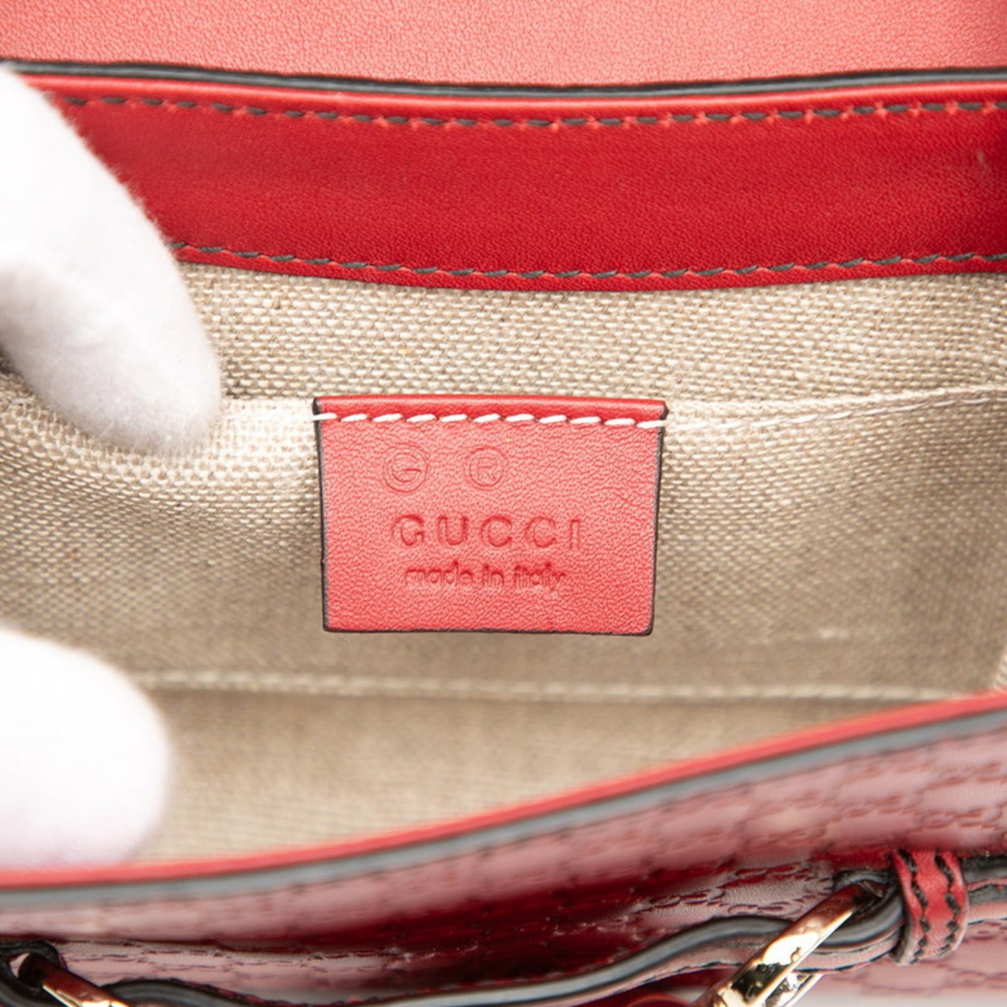 Gucci Red Color Leather Shoulder Bag ( )