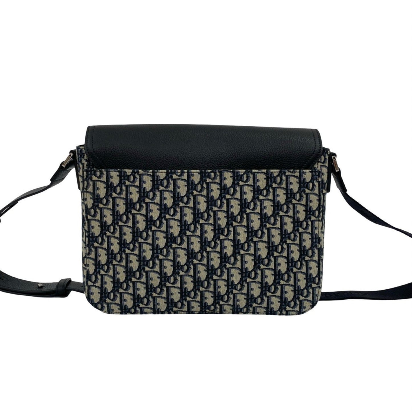 Christian Dior Black Canvas Leather Messenger Bag Shoulder Bag ()
