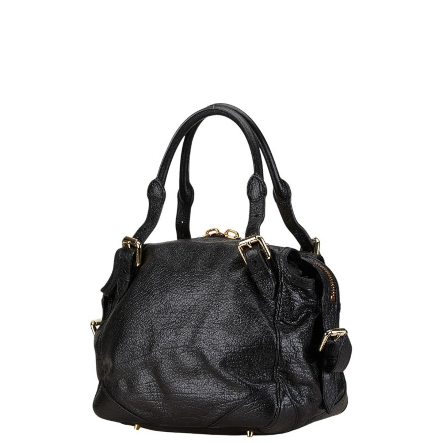 Burberry Black Leather Shoulder Bag Tote Bag ( )