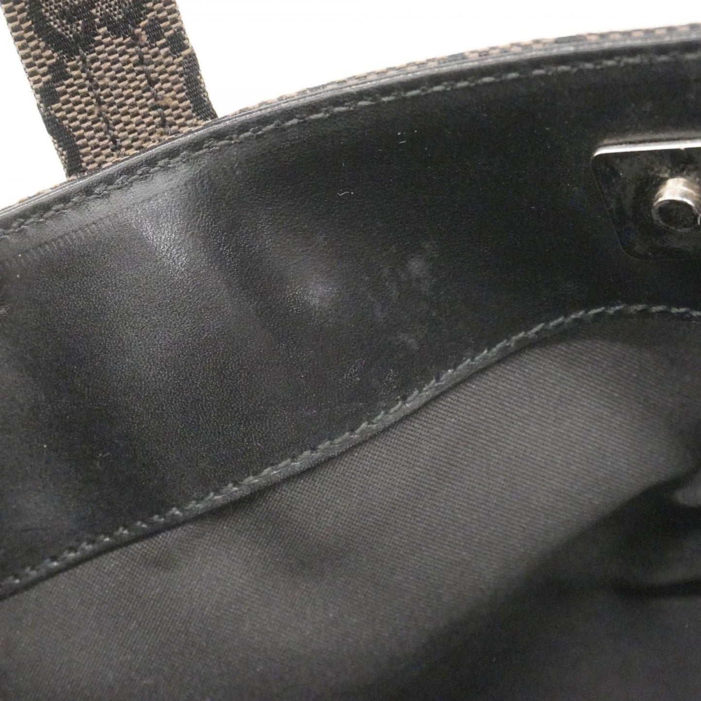 Gucci Black Brown Canvas Handbag ( )