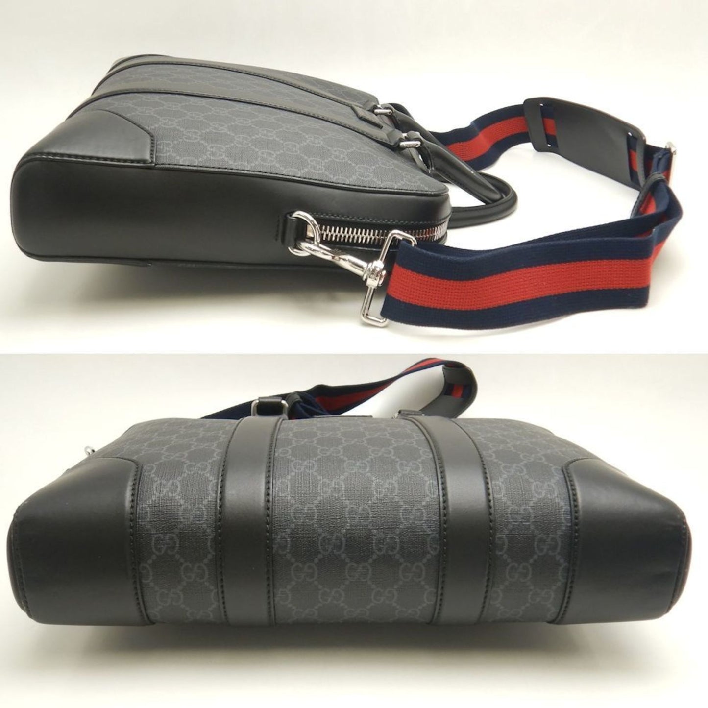 Gucci Black Gg Supreme Canvas Briefcase ( )