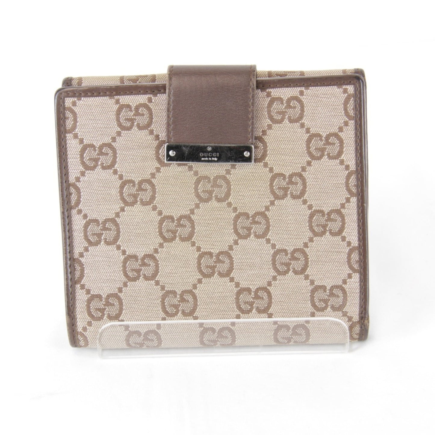 Gucci Brown Gg Canvas Leather Wallet (Bi-Fold) ( )