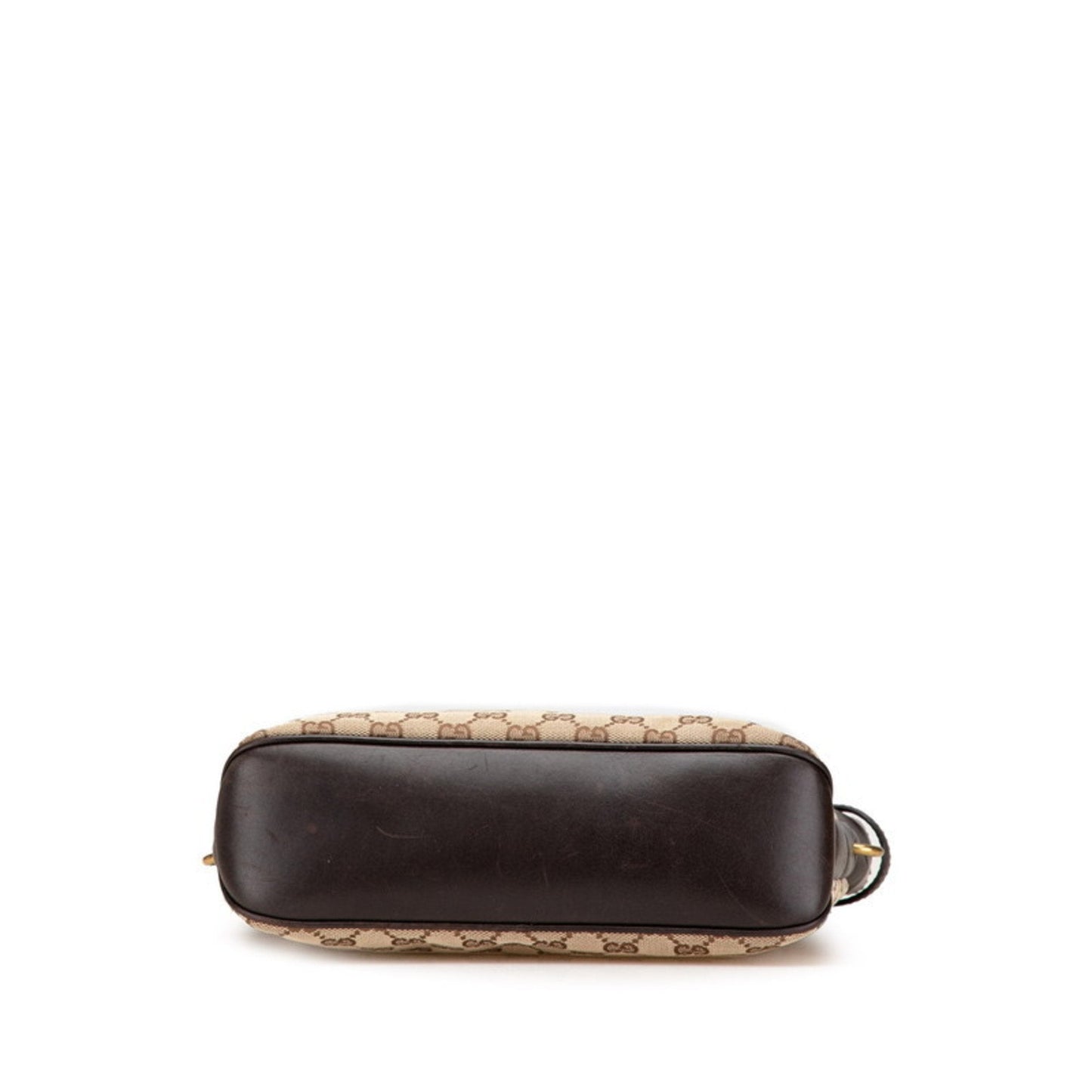 Gucci Beige Brown Canvas Leather Shoulder Bag ( )