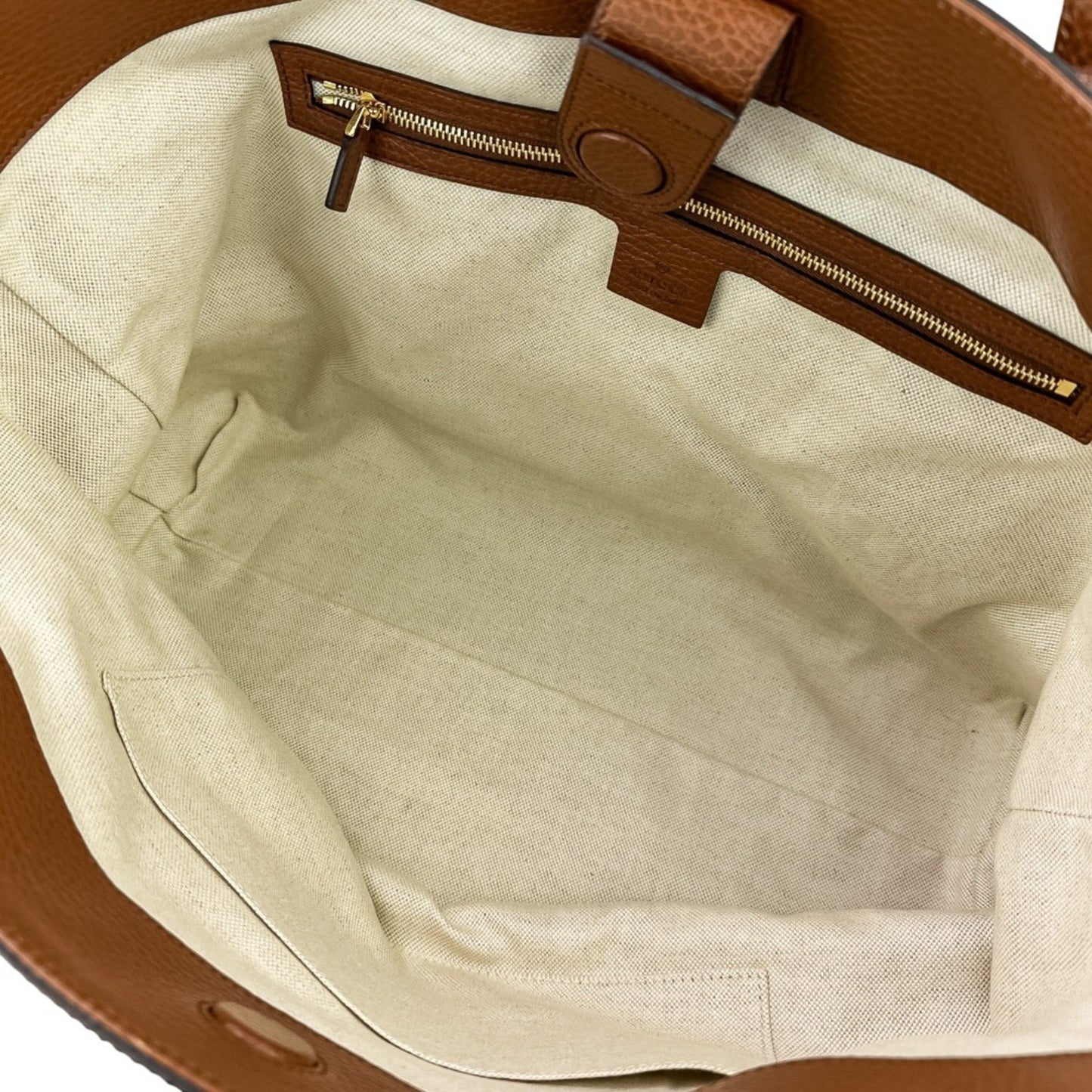 Gucci Brown Dark Blue Denim Leather Tote Bag ( )