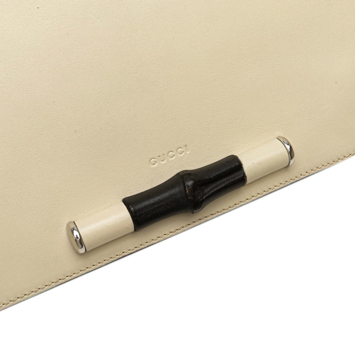 Gucci Gray White Leather Shoulder Bag ( )