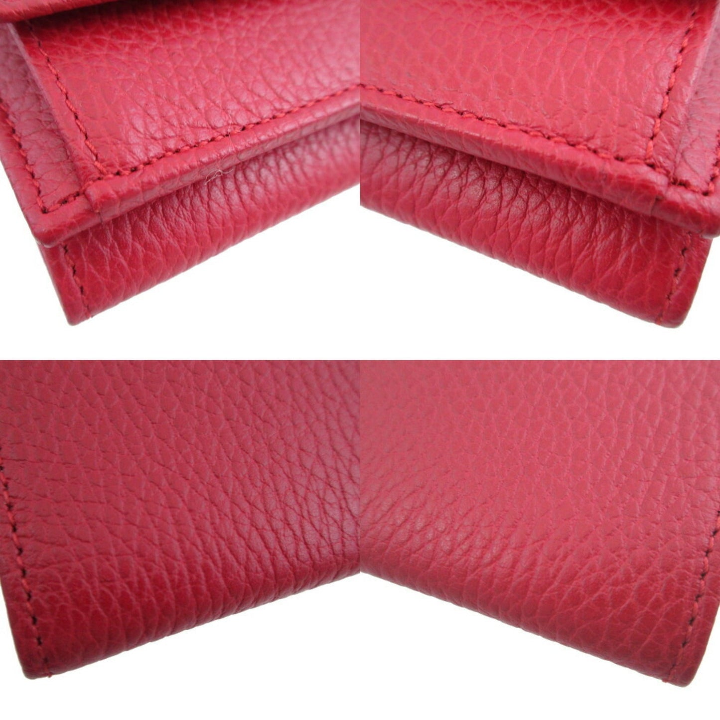 Gucci Red Color Leather Wallet (Tri-Fold) ( )