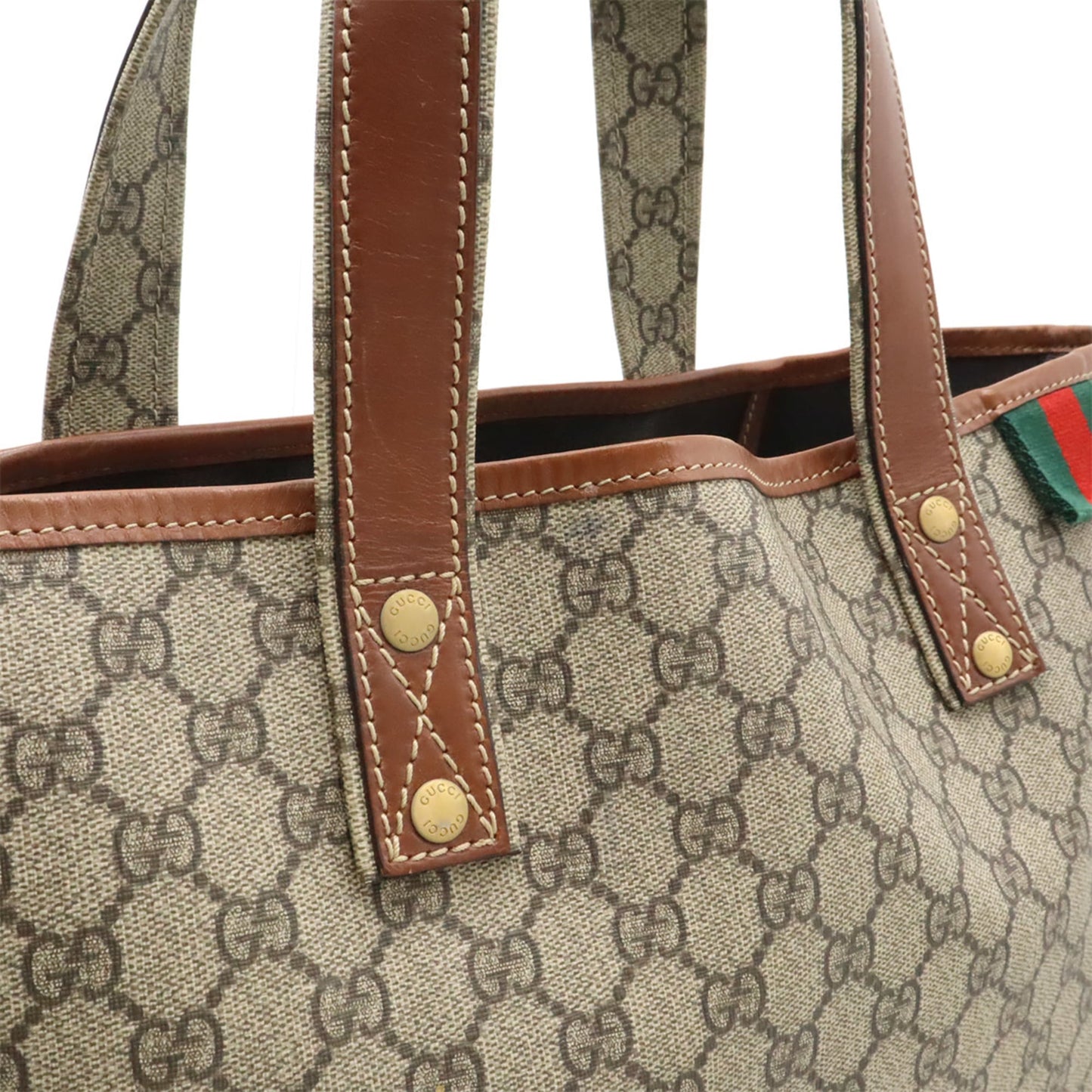 Gucci Beige Brown Gg Supreme Shoulder Bag Tote Bag ( )