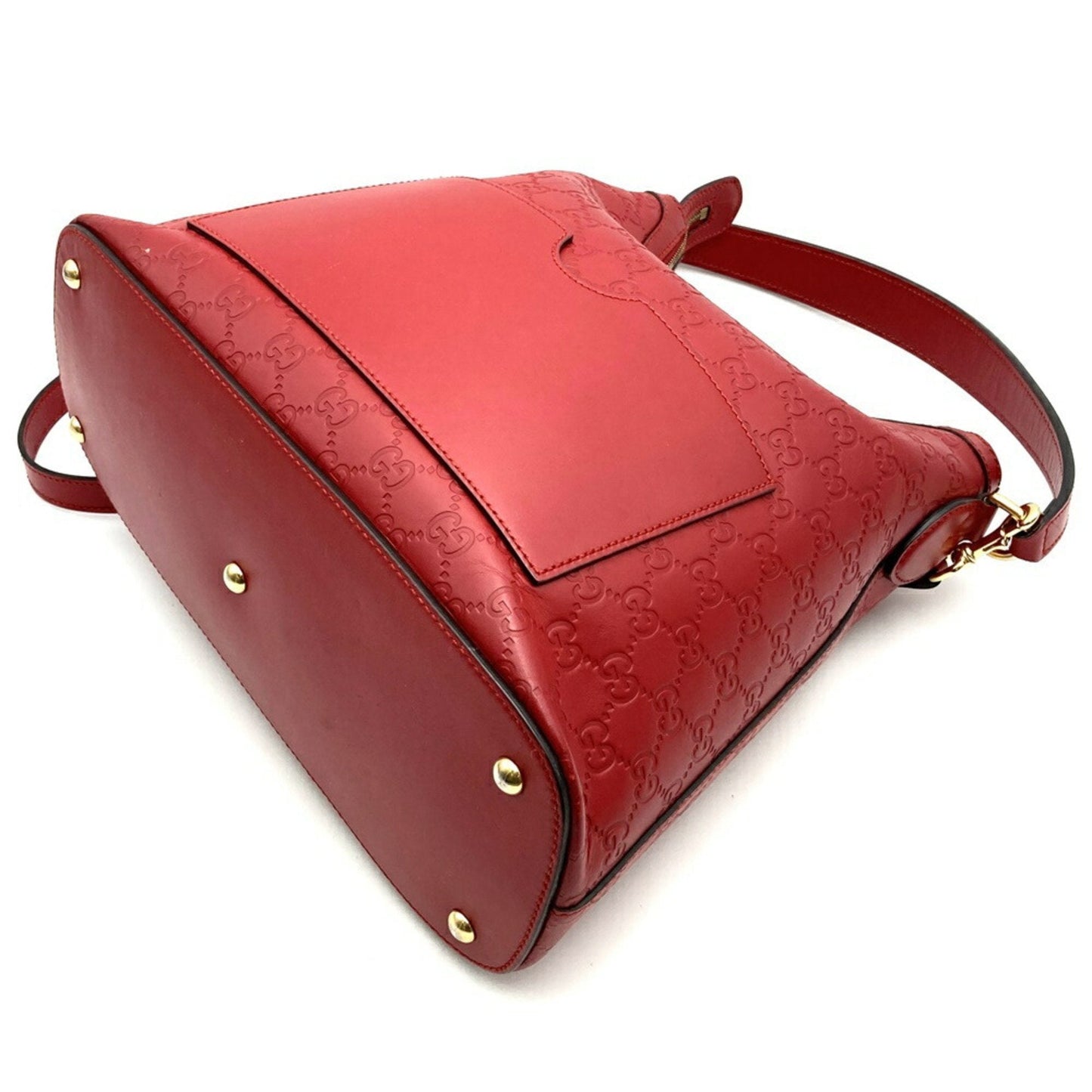 Gucci Red Color Leather Handbag Shoulder Bag ( )