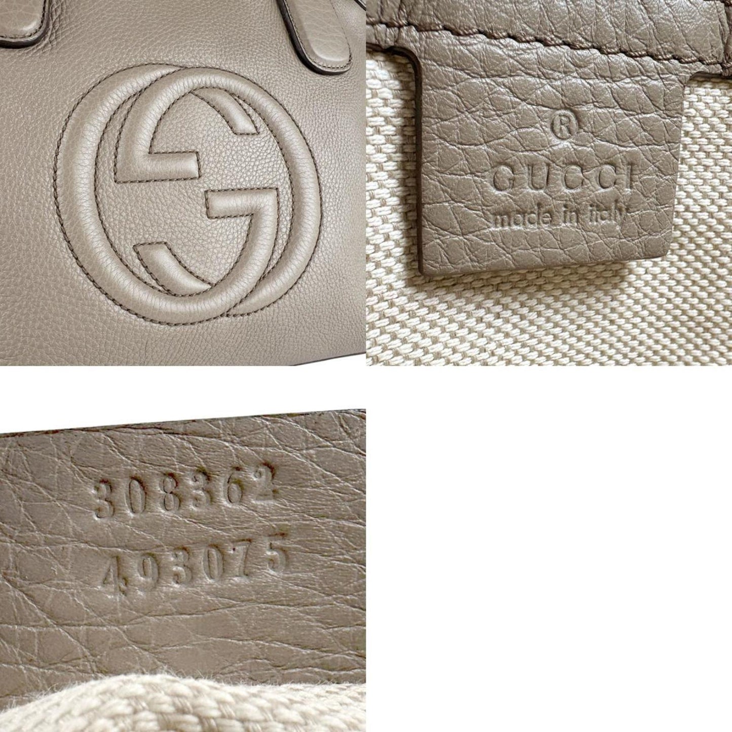 Gucci Grayish Leather Handbag ( )