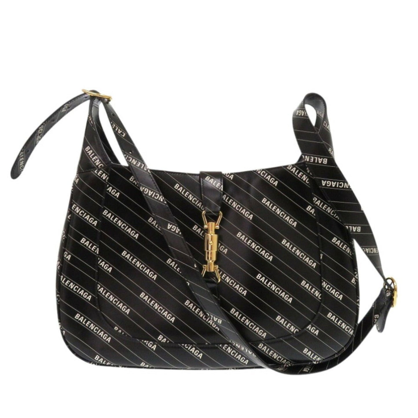 Gucci Black White Leather Shoulder Bag ( )