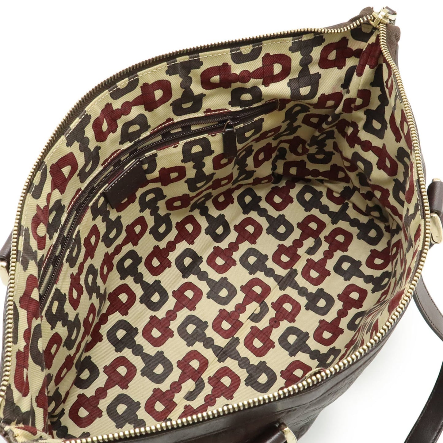 Gucci Brown Dark Brown Gg Leather Leather Shoulder Bag Tote Bag ( )