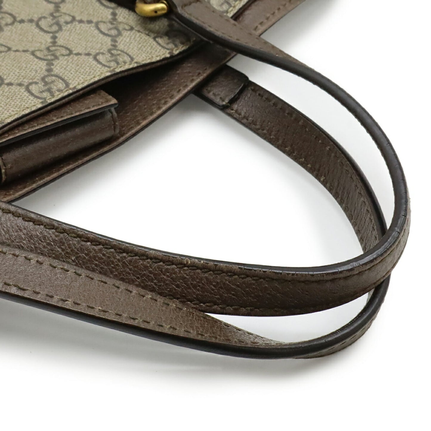 Gucci Beige Beige Brown Brown Multi-Color Gg Supreme Canvas Pvc Leather Shoulder Bag Tote Bag ( )