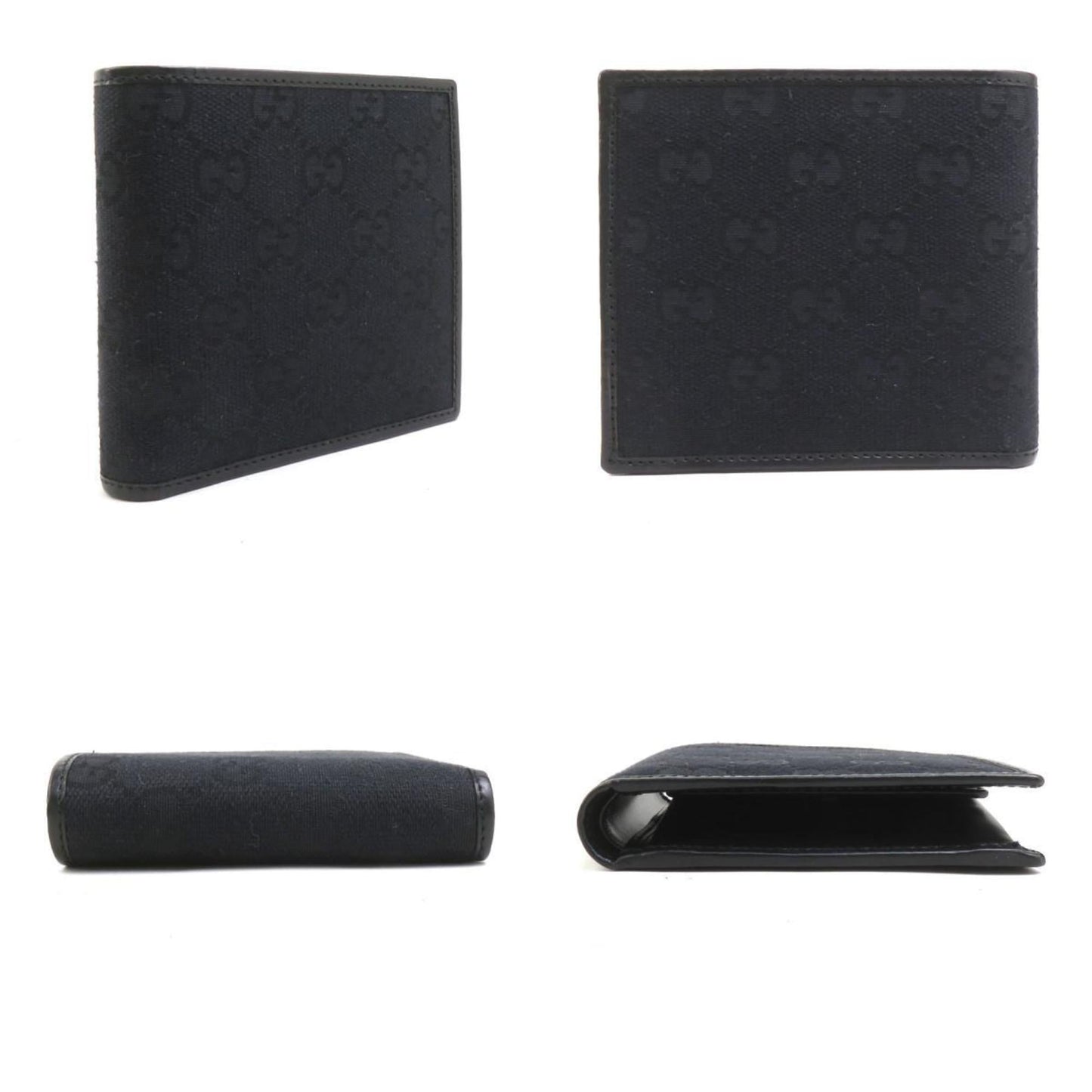 Gucci Black Gg Canvas Wallet (Bi-Fold) ( )
