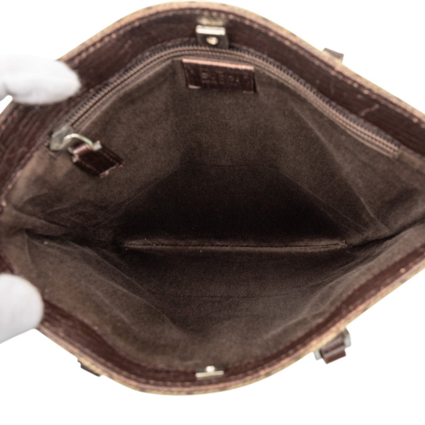 Gucci Beige Brown Pvc Leather Handbag Tote Bag ( )