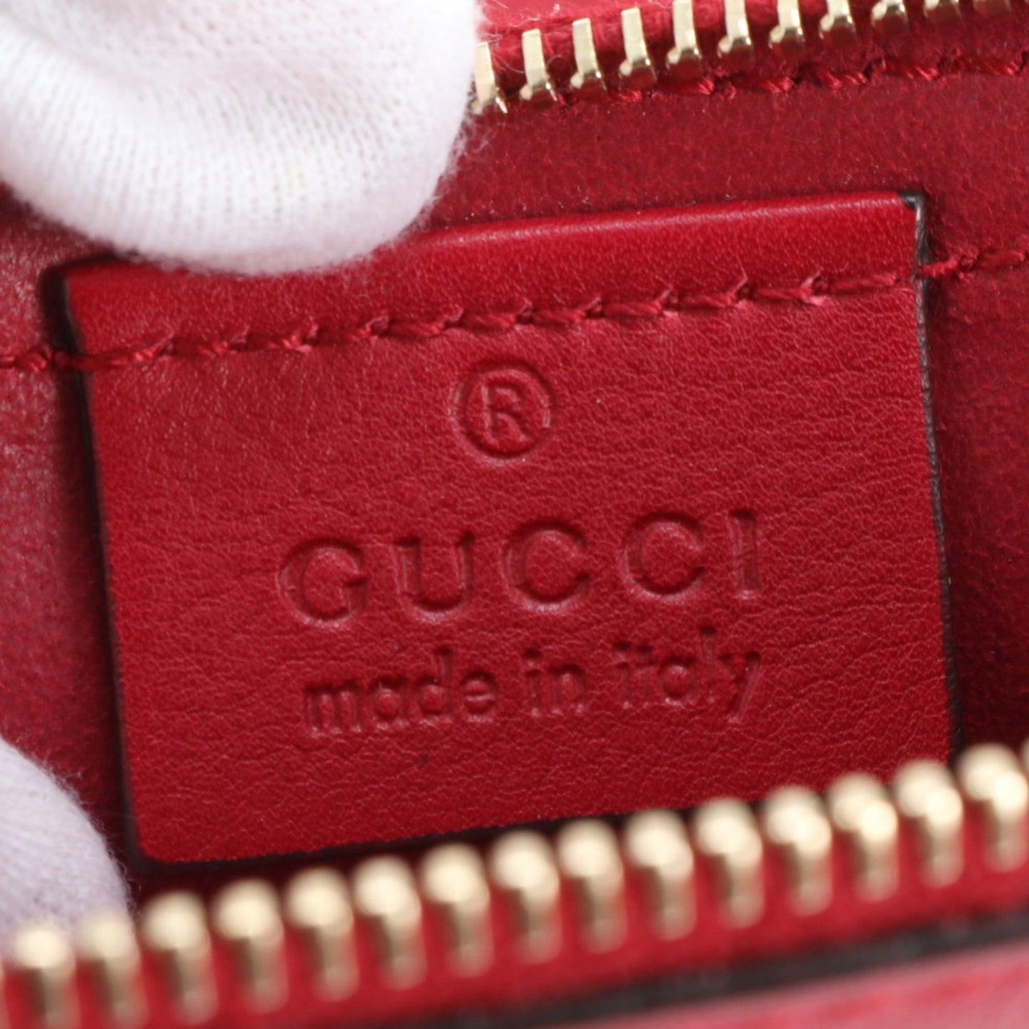 Gucci Red Color Leather Pouch Shoulder Bag ( )