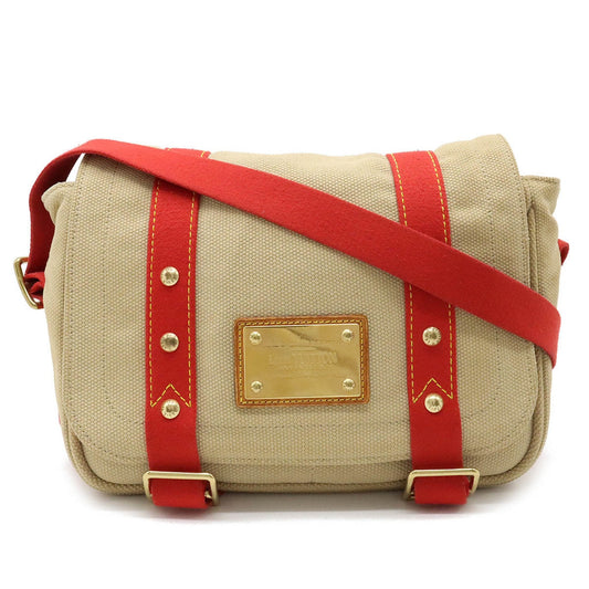 LOUIS VUITTON Antigua Busas PM Shoulder Bag Canvas Beige Red M40041