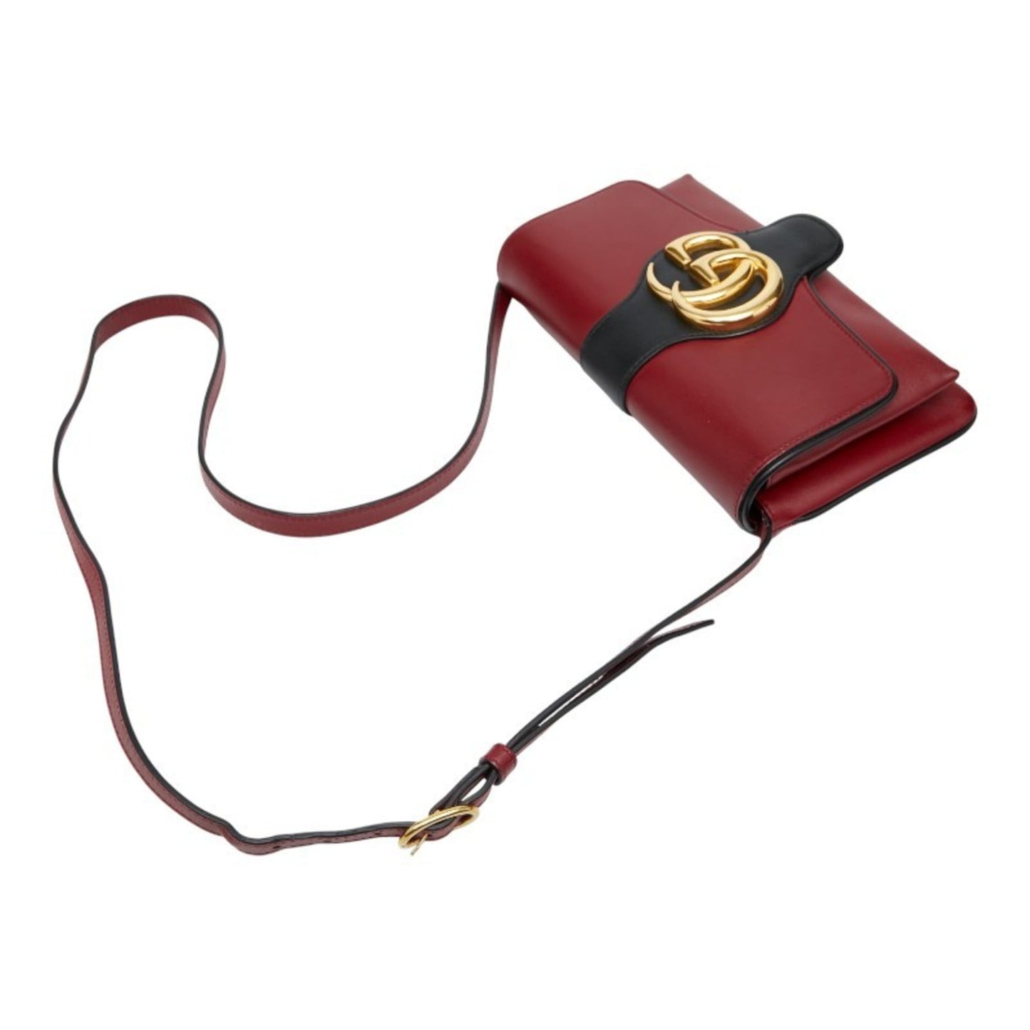 Gucci Black Red Color Leather Shoulder Bag ( )