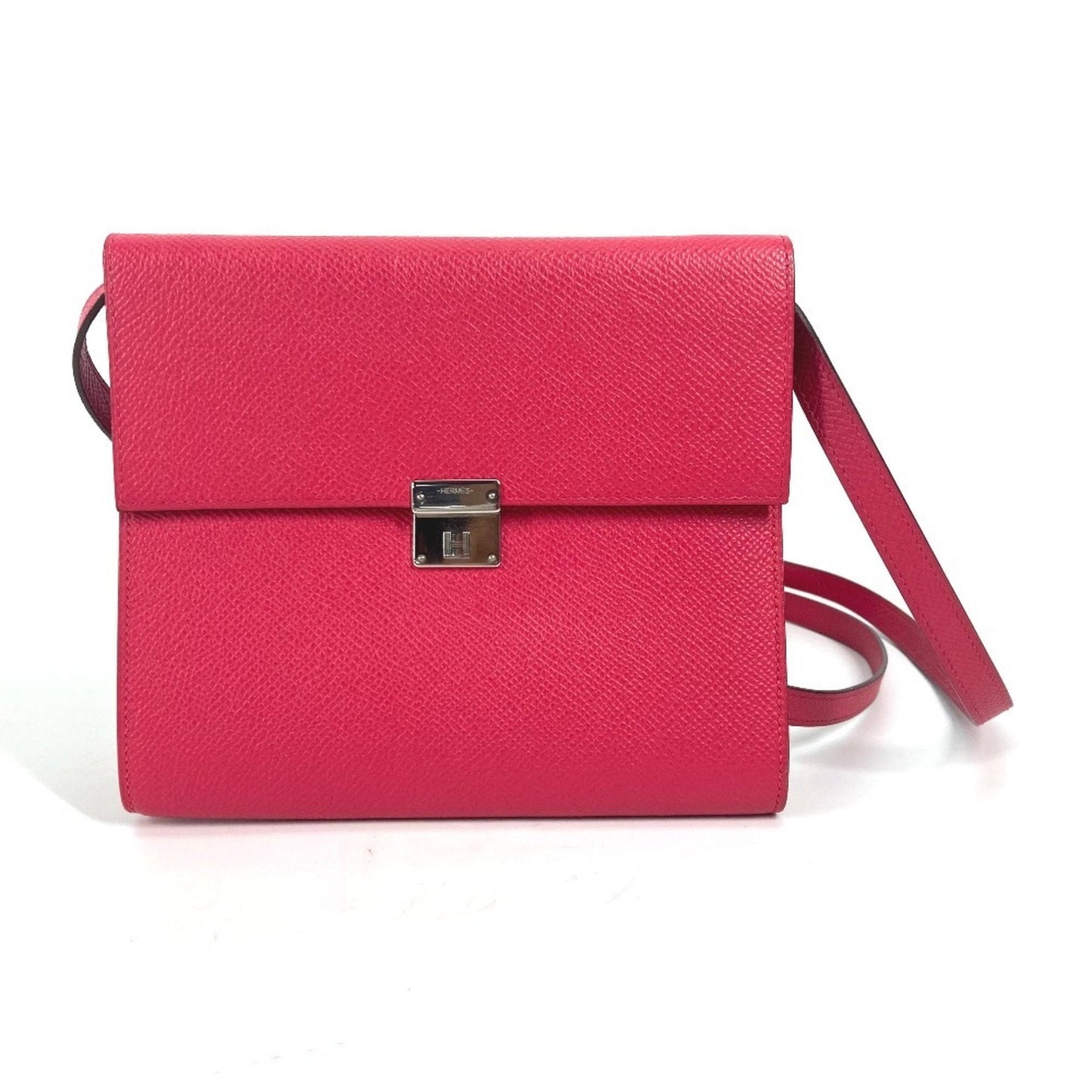 Hermes Pink Epsom Leather Pochette Shoulder Bag ( )