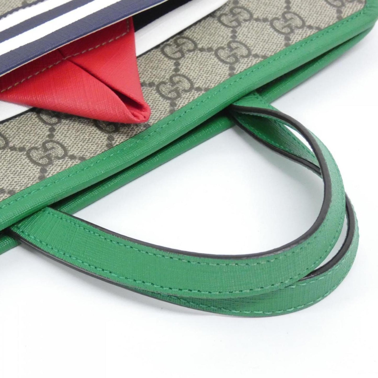 Gucci Beige Green Gg Supreme Canvas Briefcase ( )