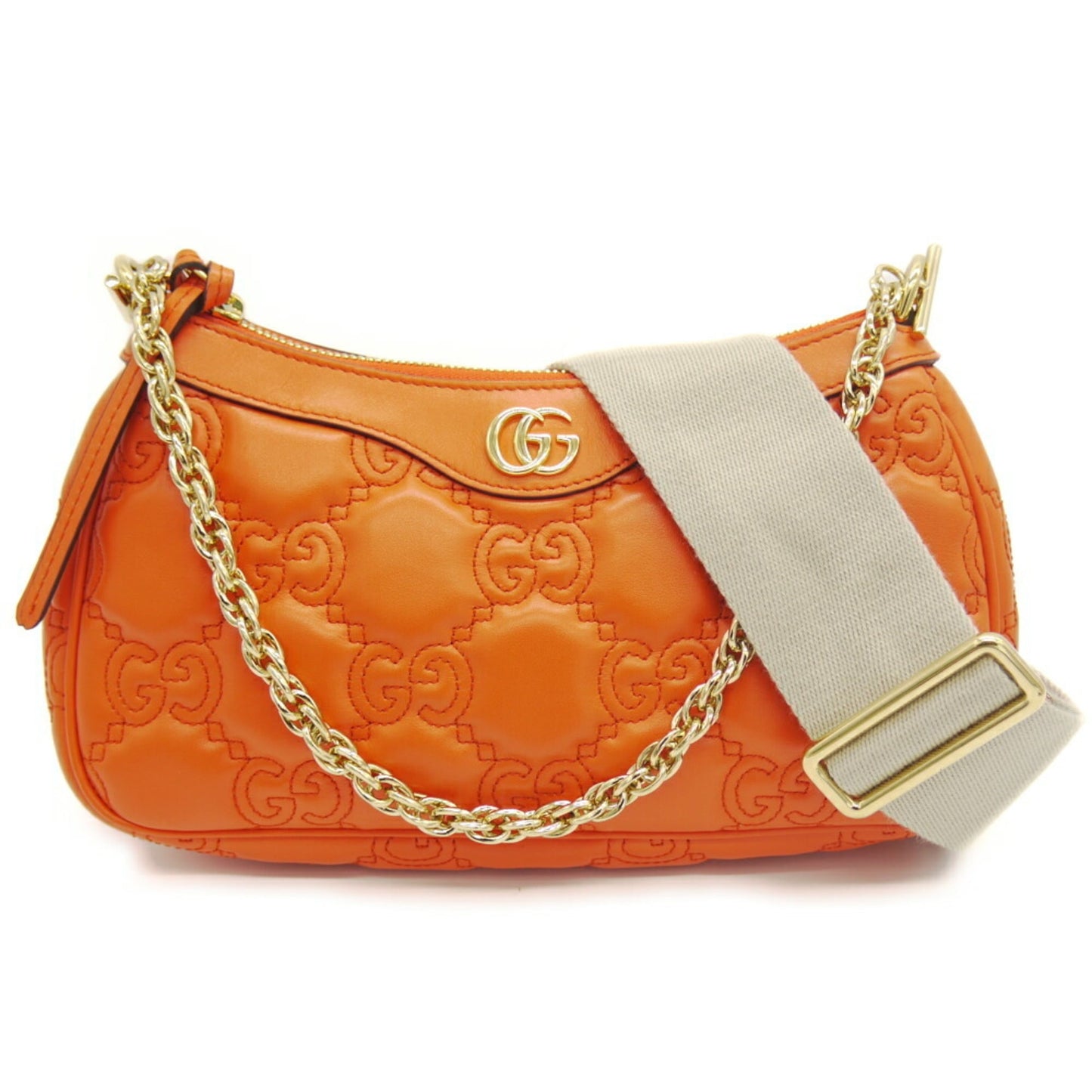 Gucci Orange Leather Handbag Shoulder Bag ( )