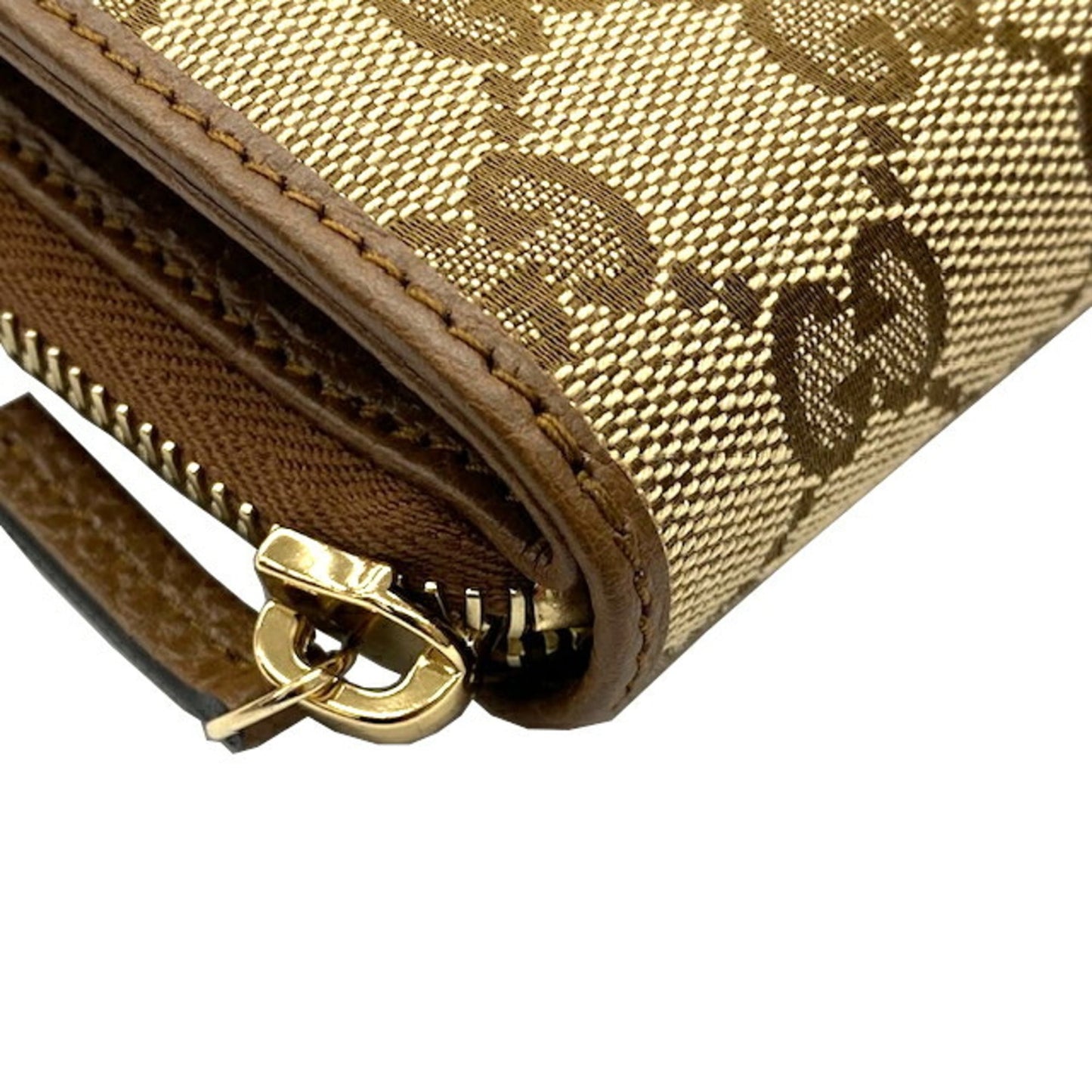 Gucci Beige Brown Gg Canvas Leather Wallet (Bi-Fold) ( )