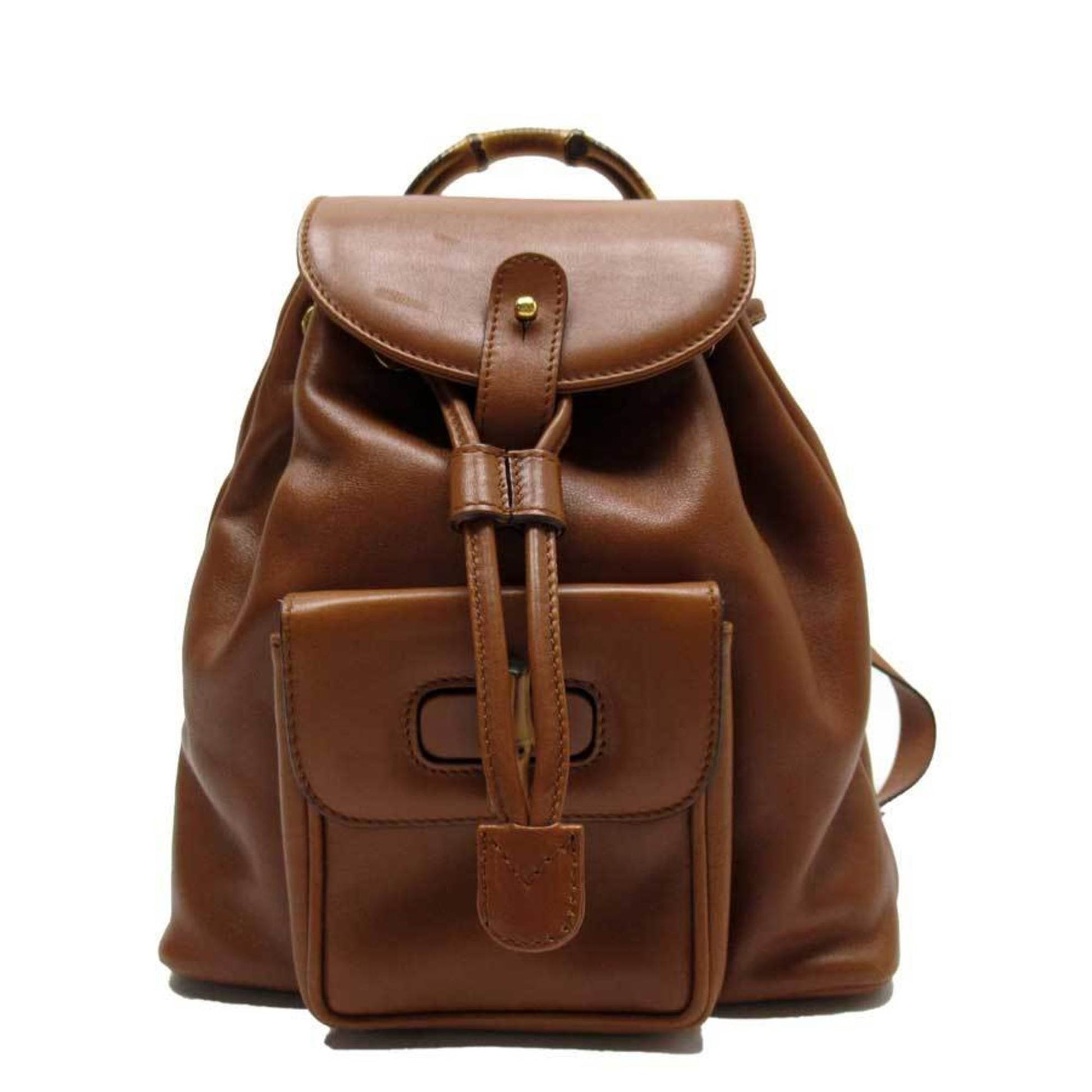 Gucci Bamboo Brown Leather Backpack Style 2
