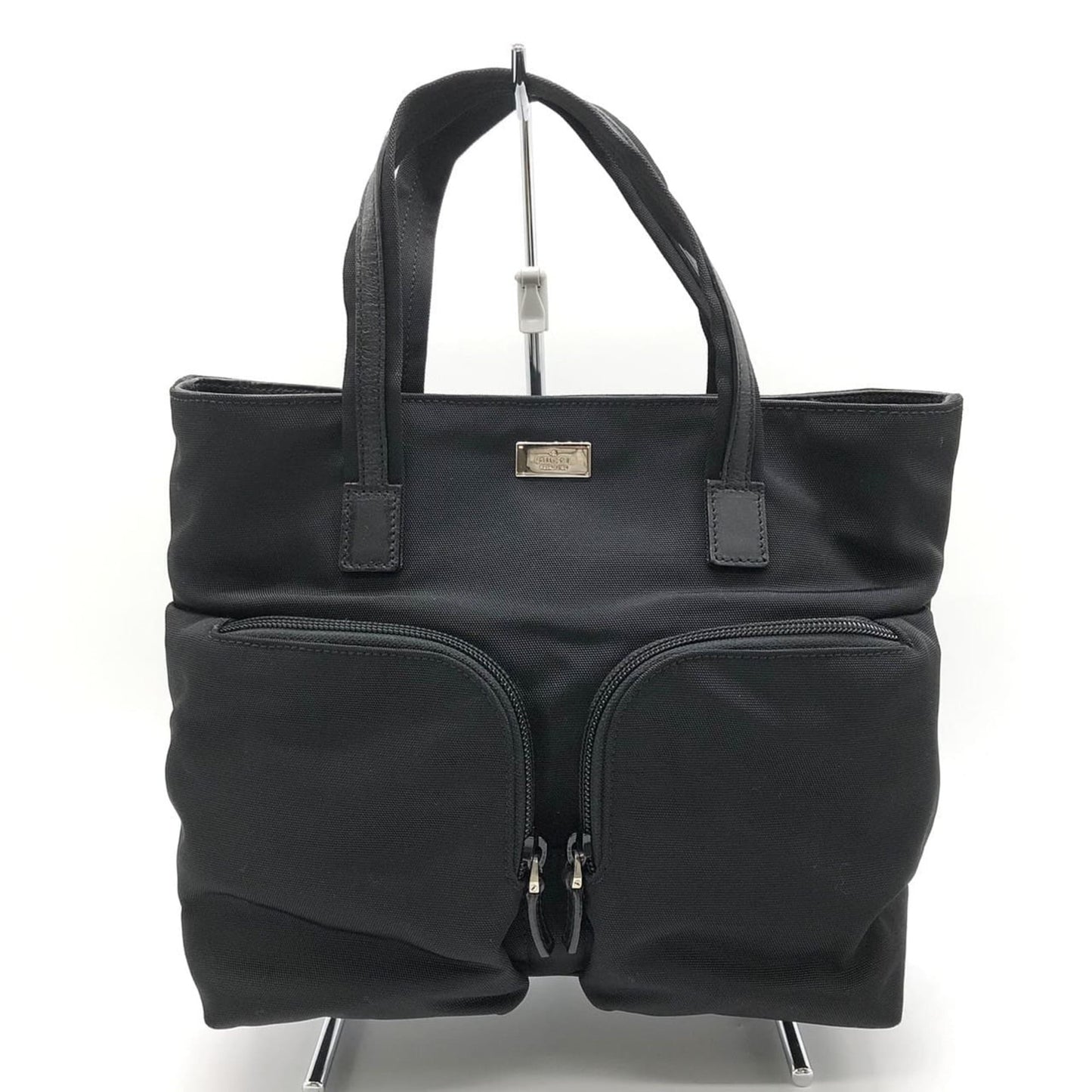Gucci Black Nylon Leather Handbag ( )