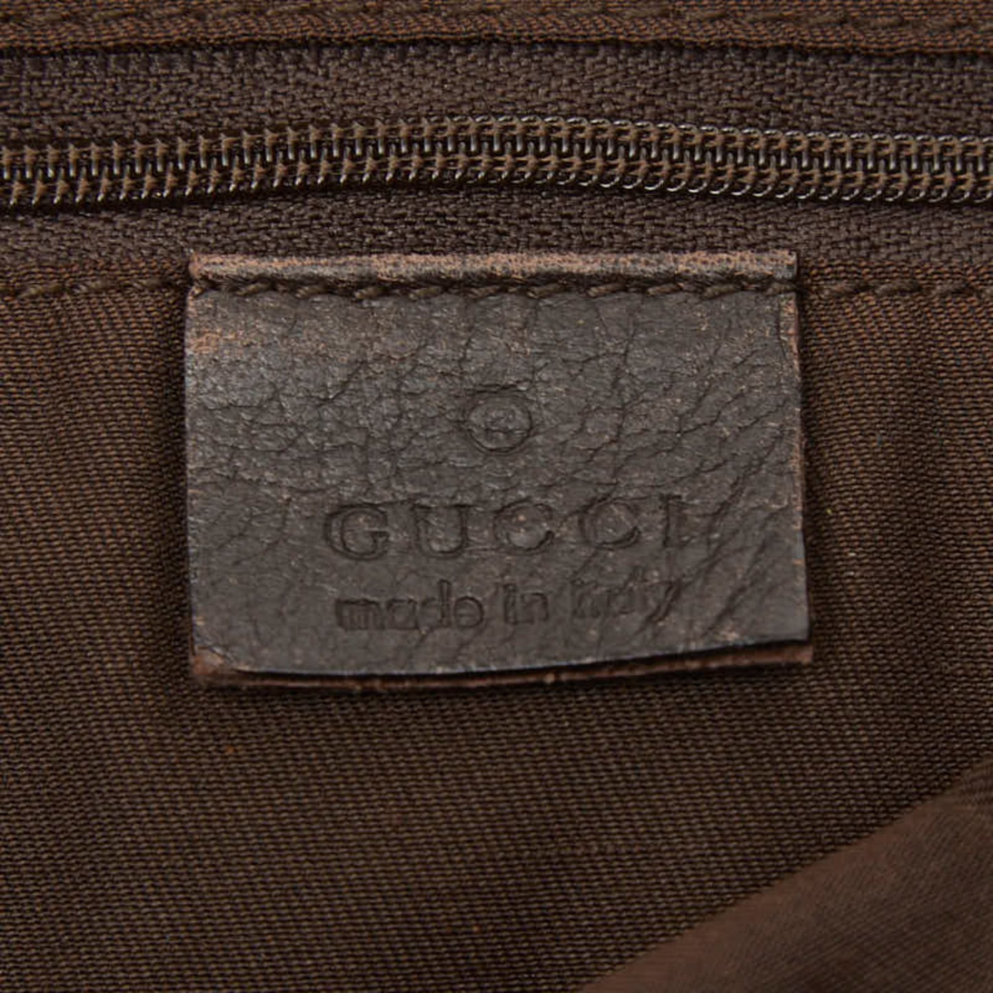 Gucci Beige Brown Canvas Leather Shoulder Bag ( )
