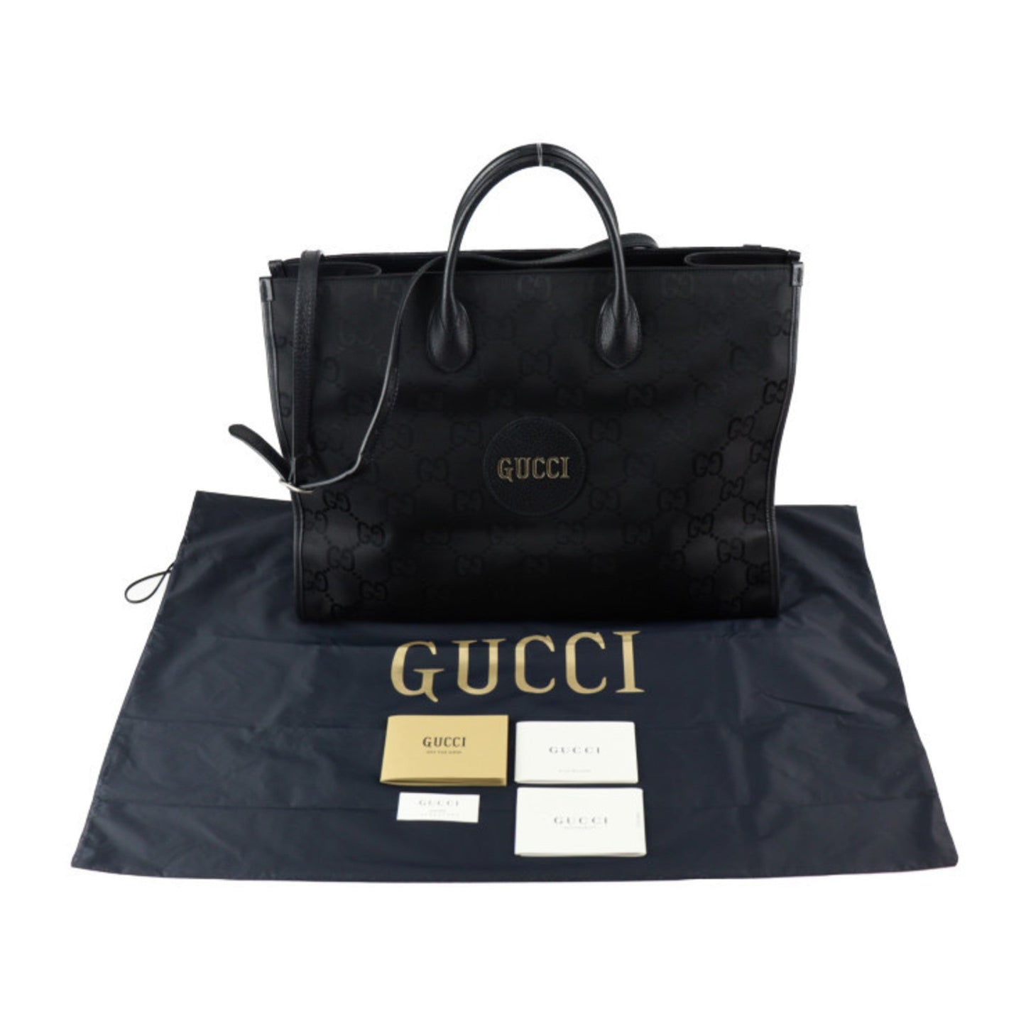 Gucci Black Nylon Leather Handbag Shoulder Bag ( )
